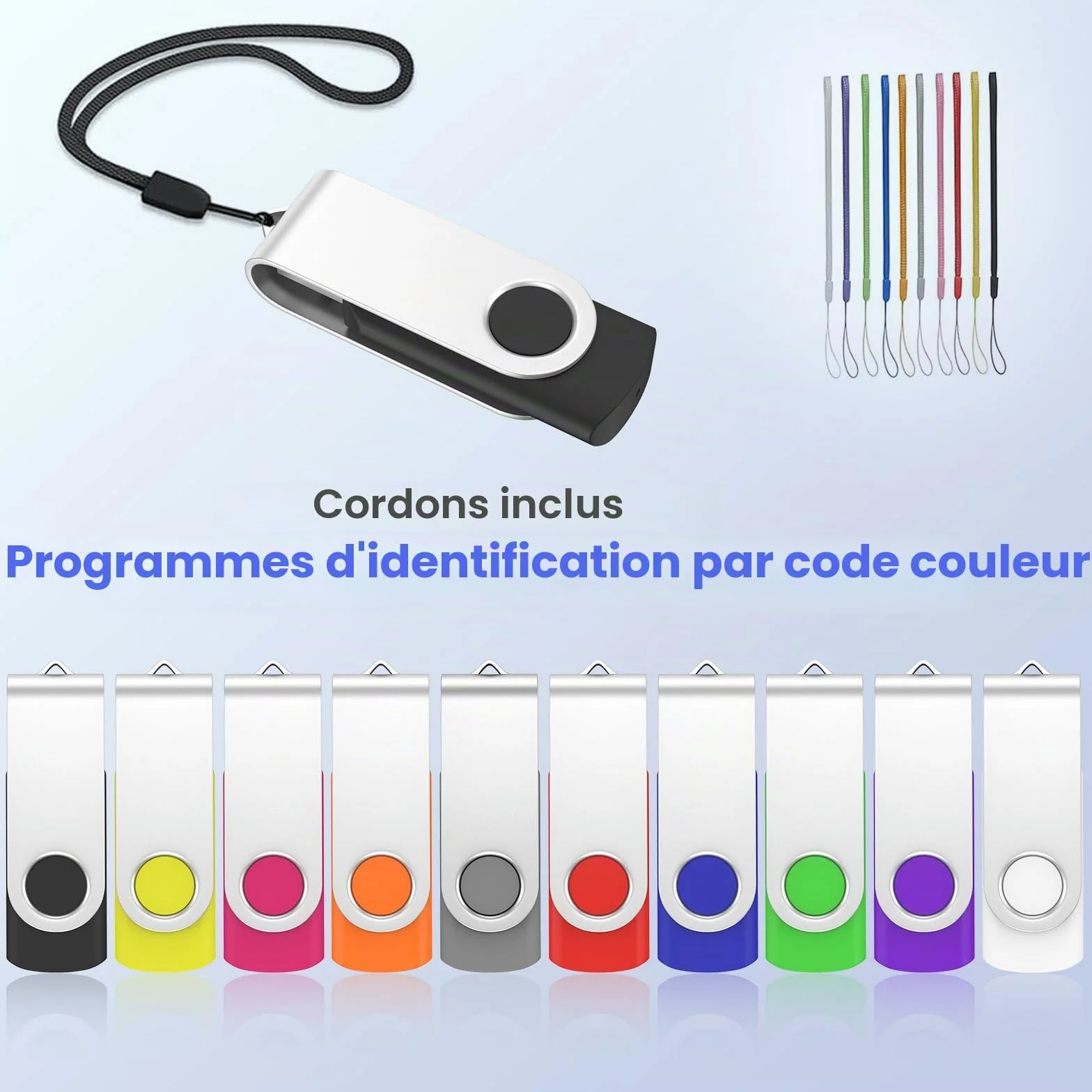 ABLAZE Clé USB 2.0 16 Go Lot de 10 Pivotant