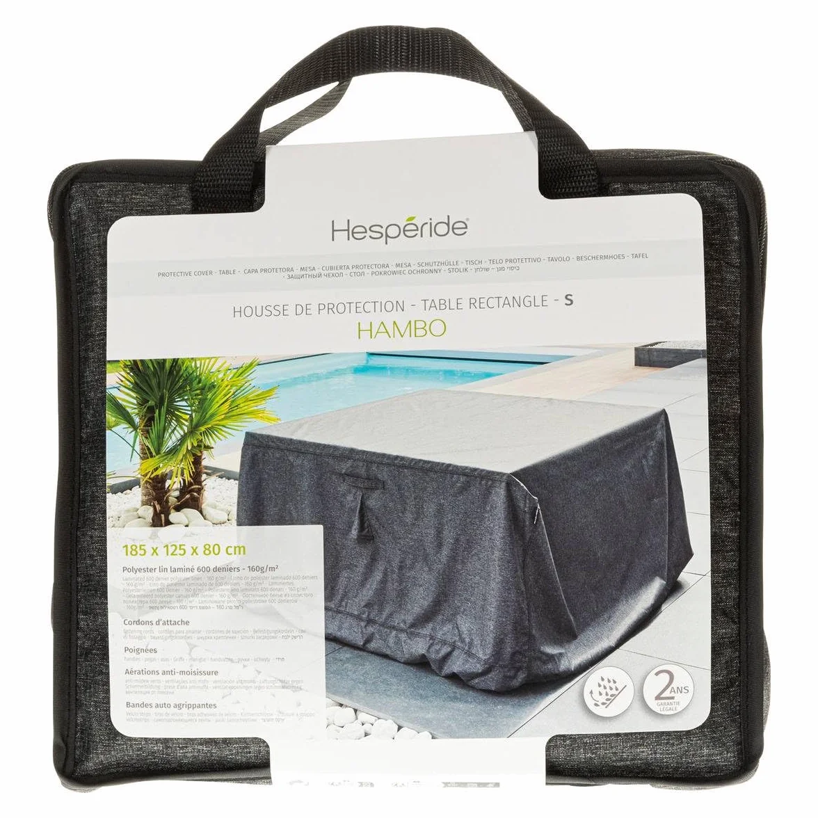 Hespéride Housse de Protection Table rectangulaire 185x125x80cm Polyester