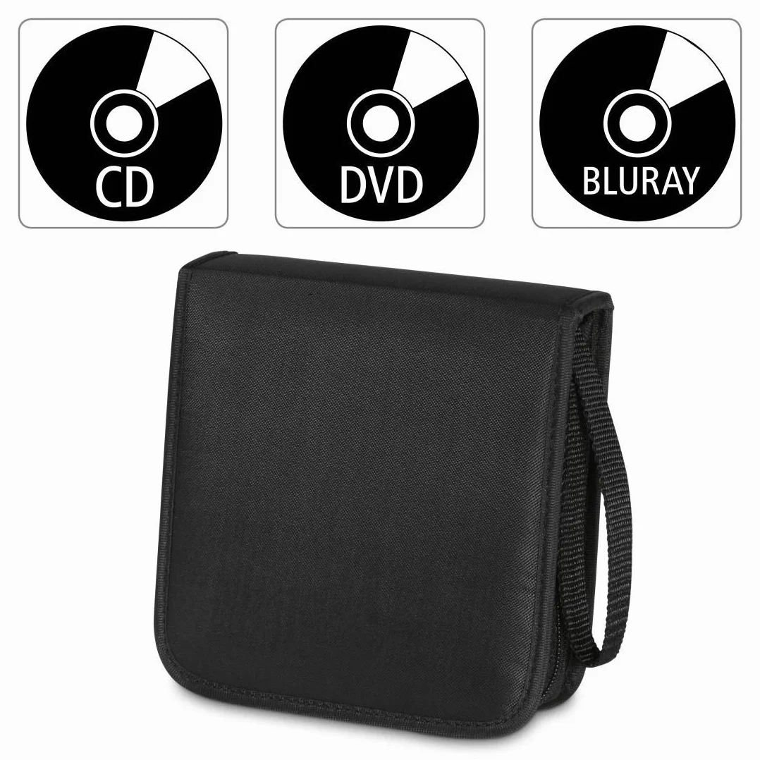 Hama Pochette 20 CD DVD Blu-ray Classeur Rangement Gain Place Noir