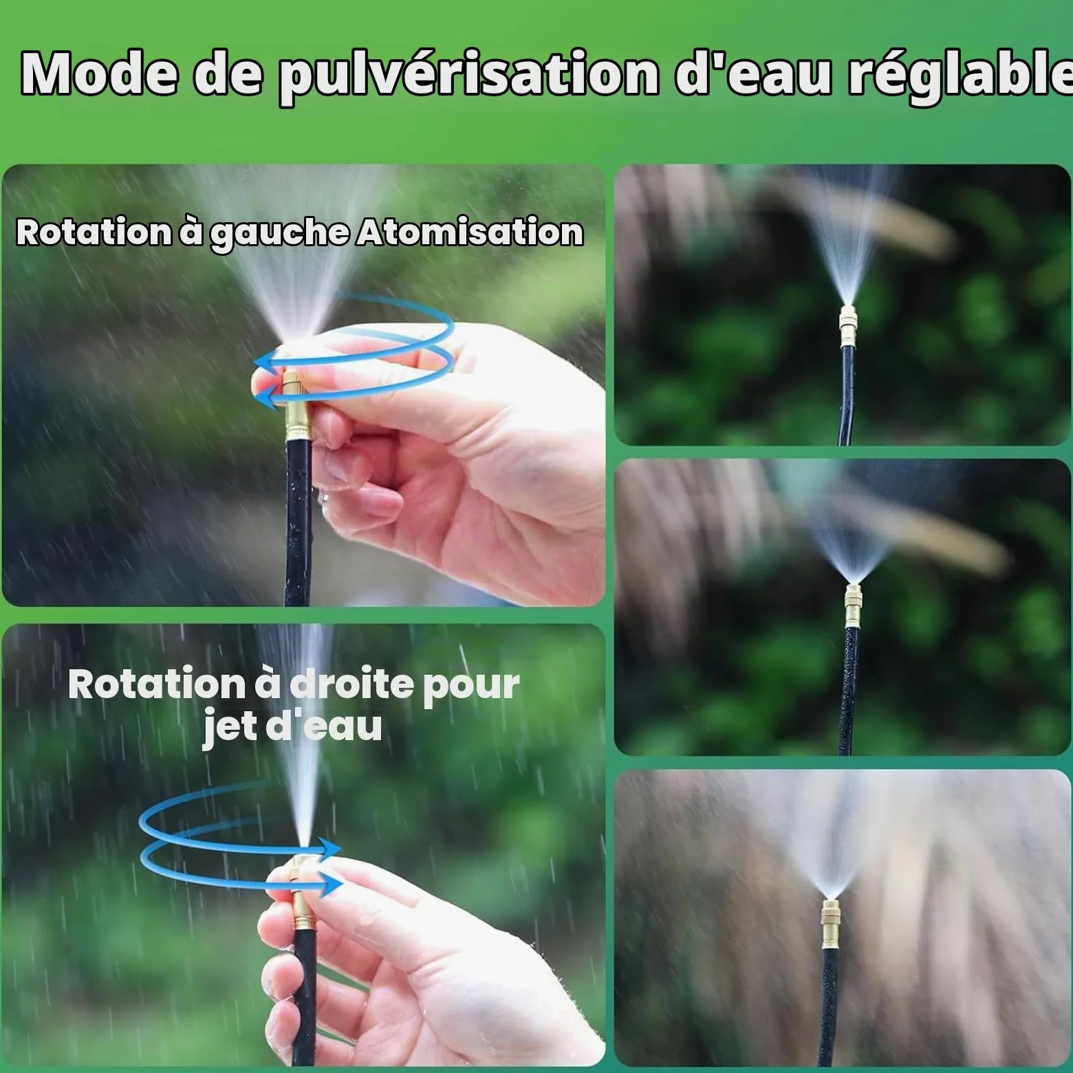 Système d'Irrigation Goutte à Goutte, Arrosage Automatique pour Jardin, Buse Brumisatrice Réglable 360°, Tête d'Arroseur Rotative à Haut Débit pour Jardin, Terrasse et Plantes en Pot (30M)