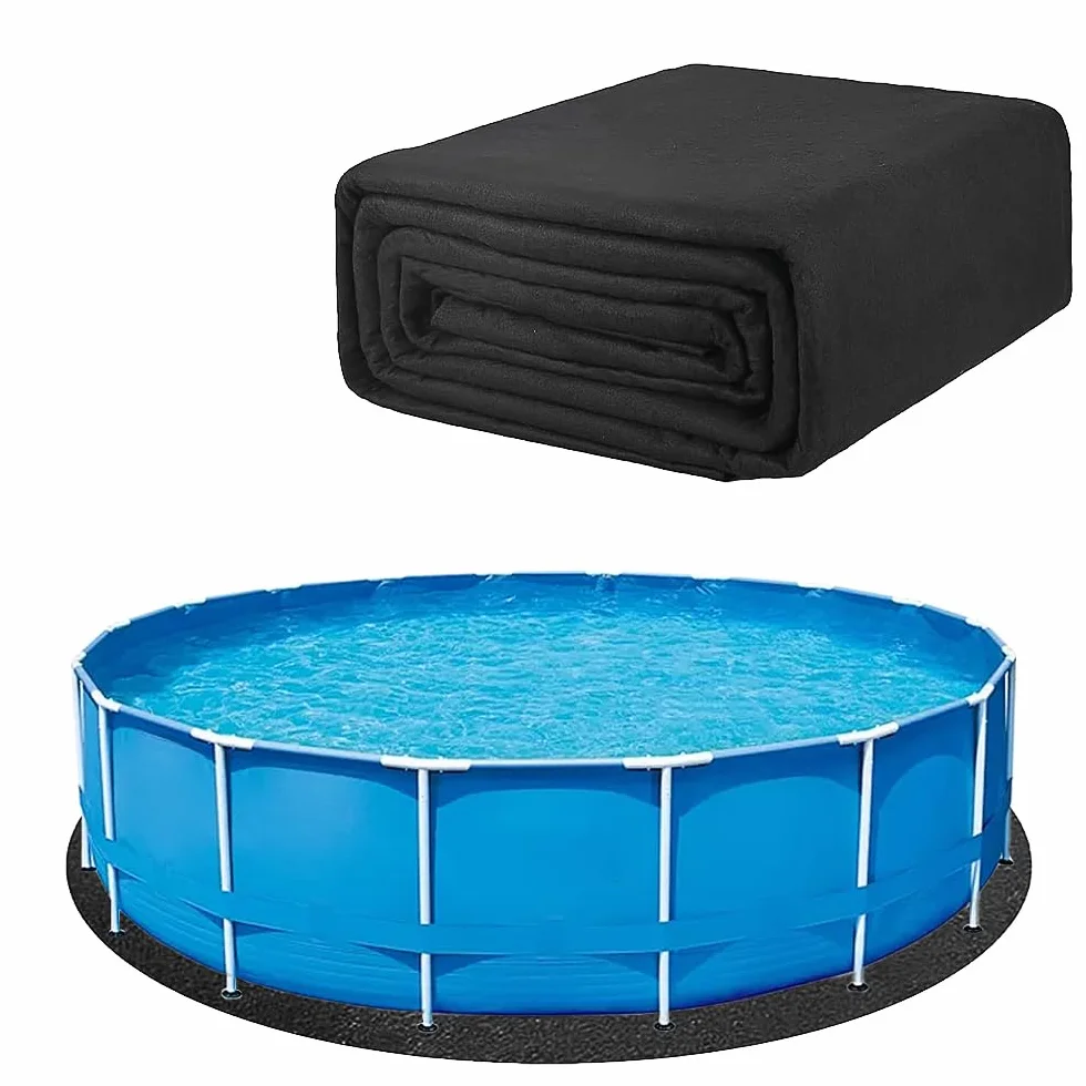 Tapis de Sol Piscine Ronde, 305cm Dalle de Piscine, apis de Revêtement de Sol de Pis-cine, Tapis Pis-cine AntidéRapant et Ultra Absorbante, für Frame Pools