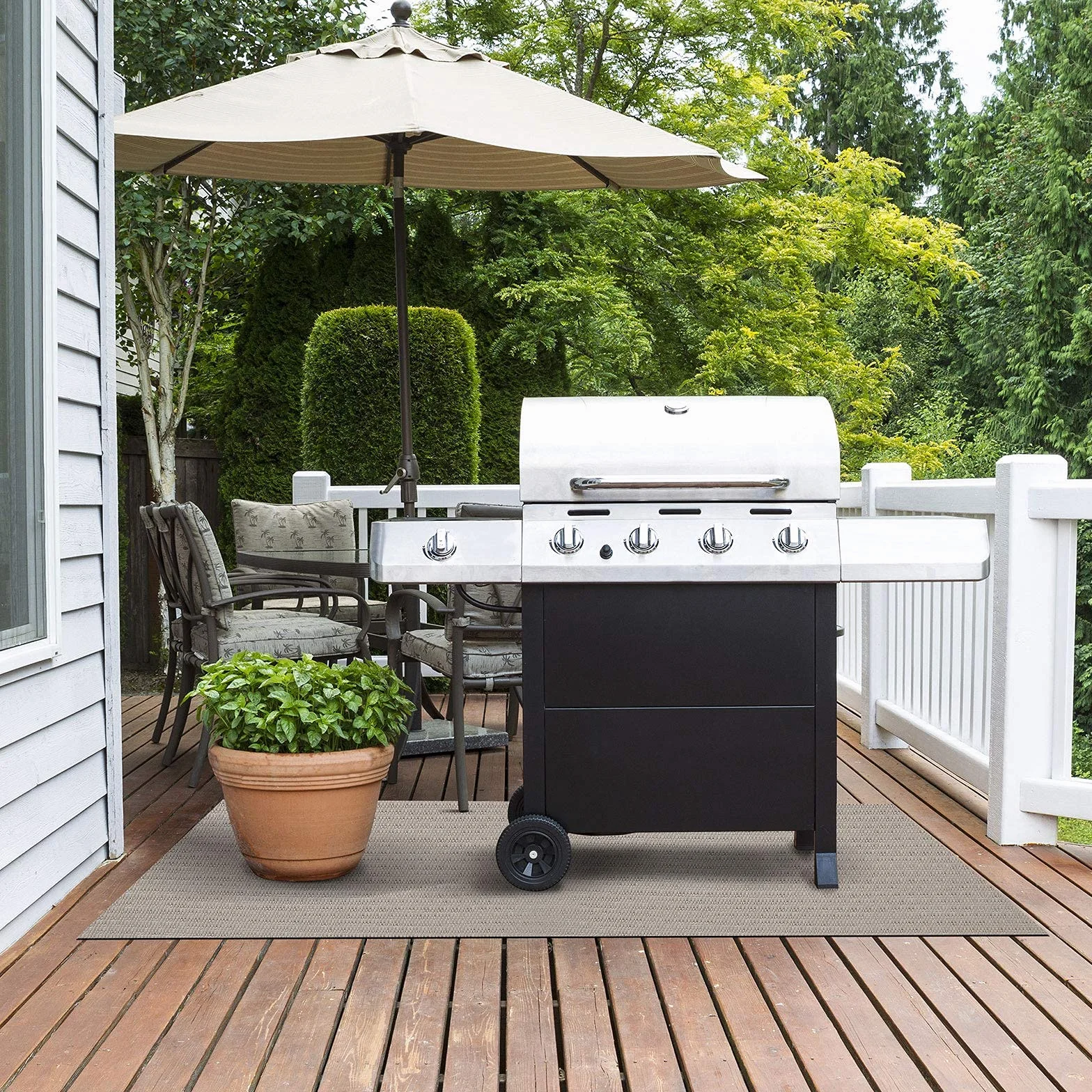 Tapis de Protection Ignifuge pour Barbecue Résistant à la Chaleur 90 x 120 cm