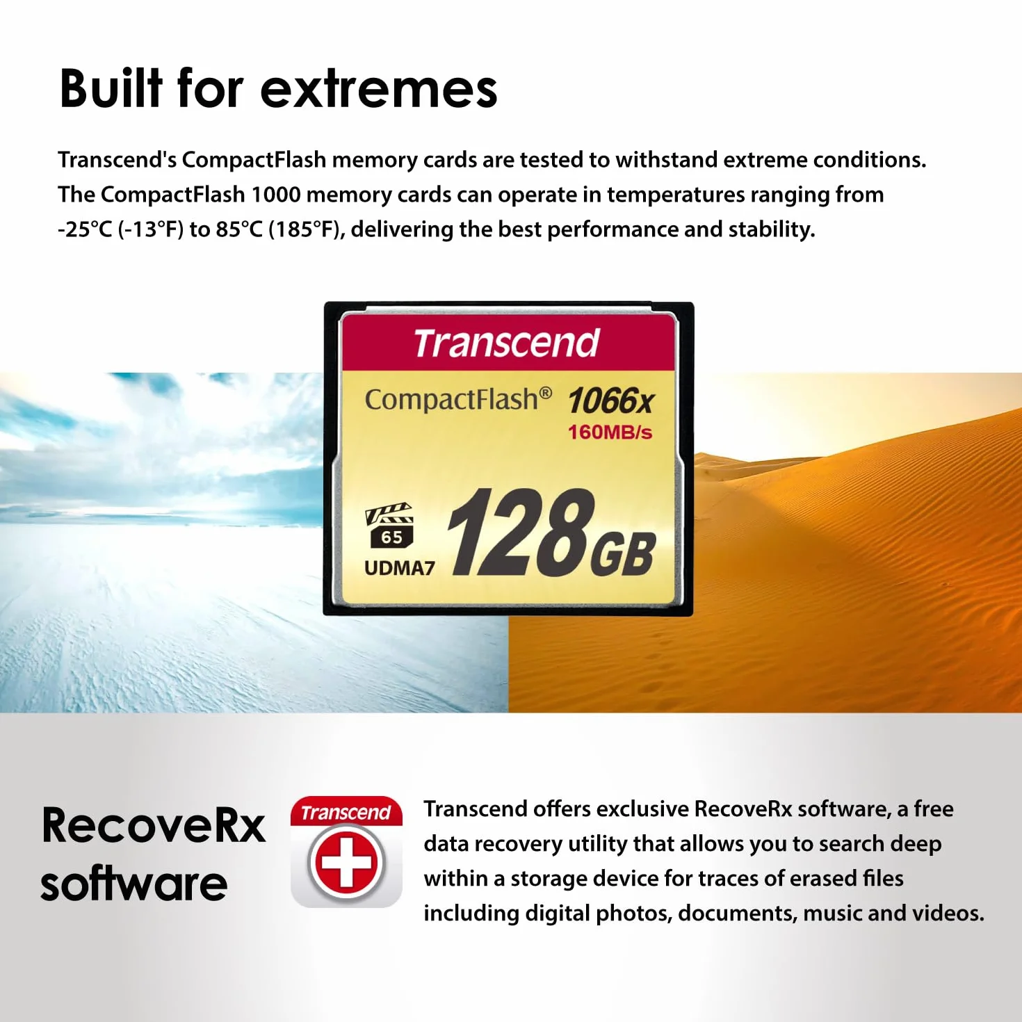 Transcend CF800 CompactFlash 32Go Carte mémoire 120/60 Mo/s Ultra DMA Mode 7