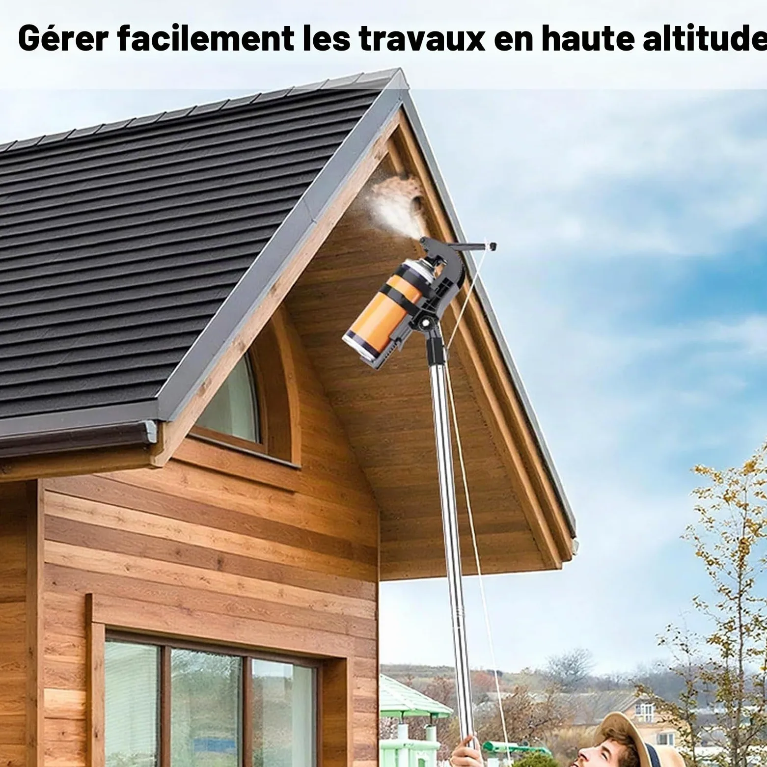 Adaptateur de Perche d'Extension pour Bombe Aérosol,Adaptateur de Tige de PulvéRisation 3.6m,Adaptateur de Support de Pulvérisateur pour Guêpes,Perche de Pulvérisatio,pour peinture au pistolet