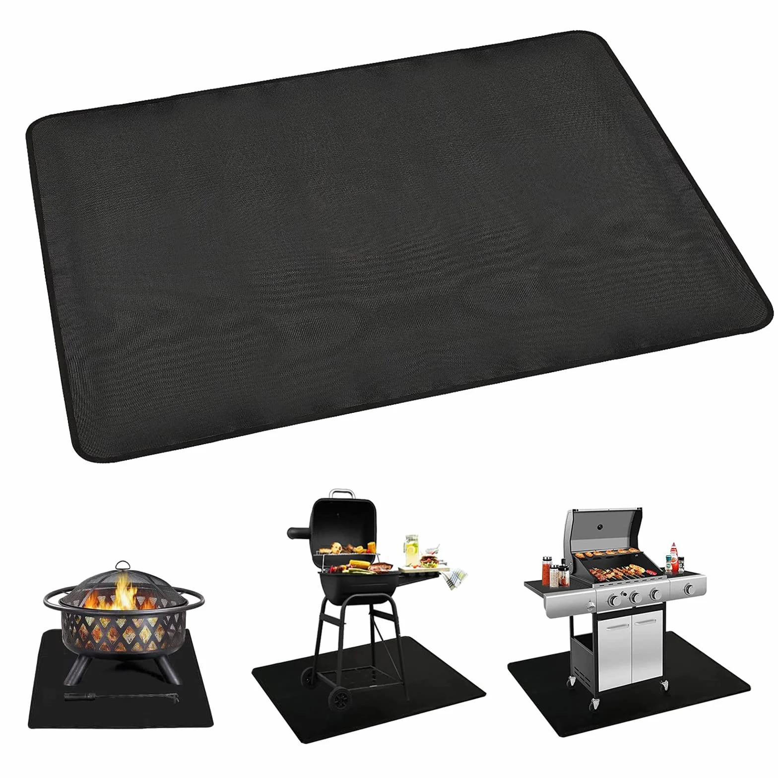 Tapis Ignifuge Résistant à la Chaleur pour Foyer Extérieur 80x75cm