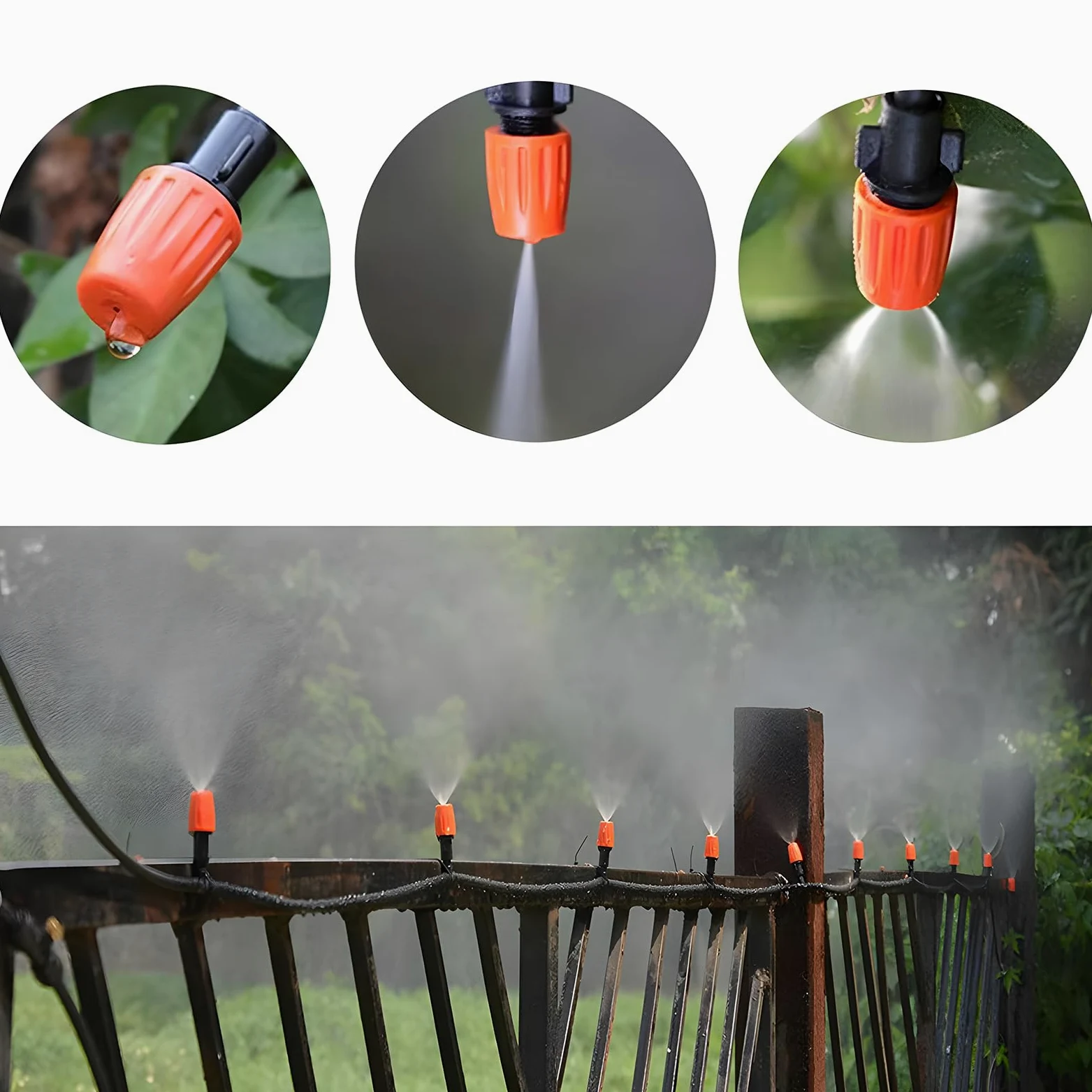 Nikou Kit d'irrigation de jardin 315 pièces, kit d'irrigation de jardin, 60 m + 15 m, tuyau d'arrosage automatique par goutte, système de refroidissement pour paysage, plantes, serre