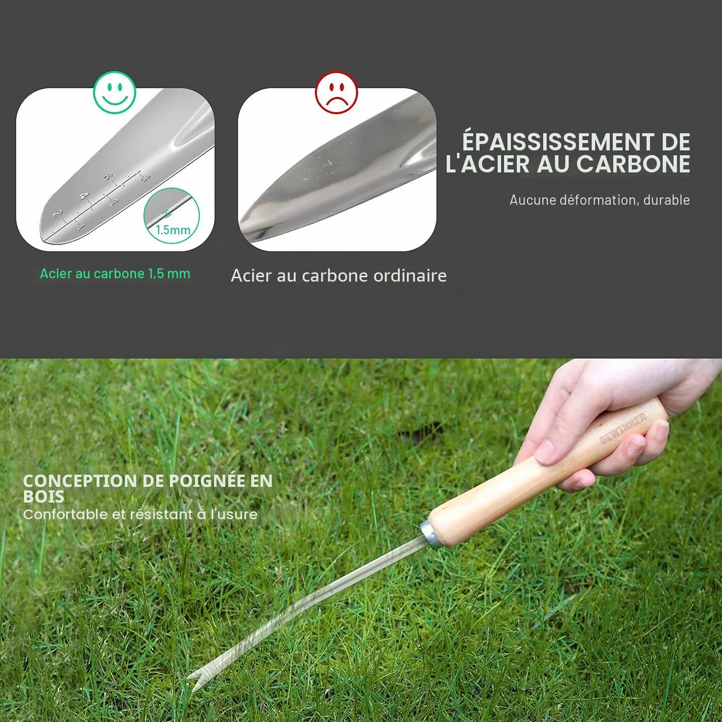 Outils de Jardinage, DEWINNER à Main Ensemble Outils de Jardin pour Plantes, 23 PCs Kit Avec Sac de Rangement, acier inoxydable, cadeau de femme homme