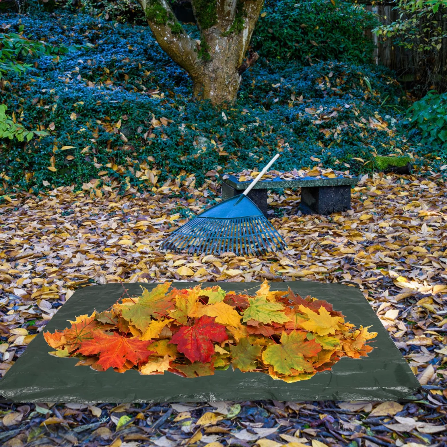 Sewroro Paquet Pliable à Déchets de Jardin en Pe avec Poignées Pratiques, Grosse Capacité pour Ramassage de Feuilles et Débris Patios et Jardins