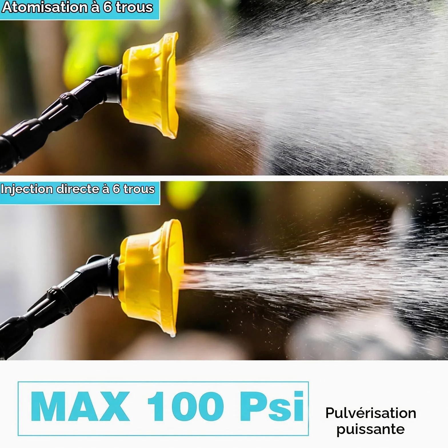 Pulvérisateur à Dos 16L, 100 PSI Pulvérisateur Électrique Compatible avec Makita 18V, 5 Buses, Perche Télescopique pour L'arrosage, Pulvérisateur de Jardin La pulvérisation de Pesticides