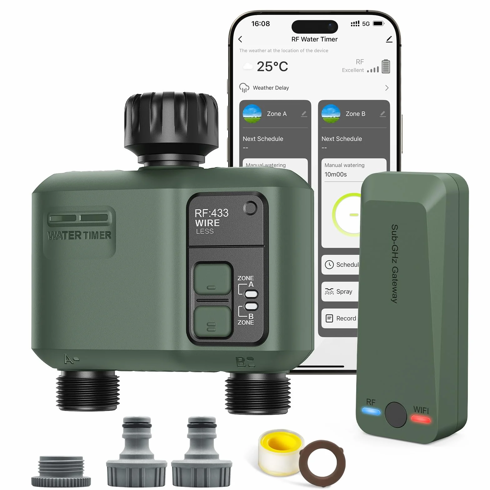 Programmateur Arrosage Connecté WiFi 2 Voies Automatique RF433