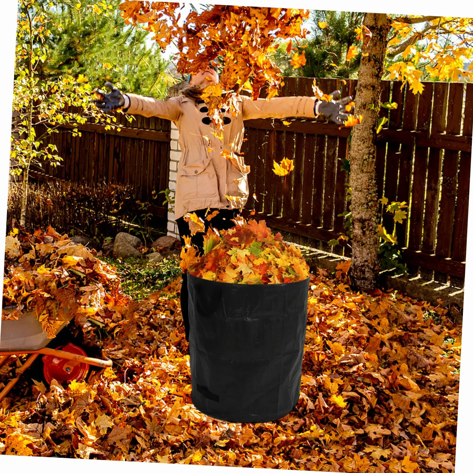 POPETPOP 2pièces Sacs Jardin Réutilisables Sacs à Déchets Verts Extra Larges De Ramassage Pour Gazon Poubelles De Jardin Pliables