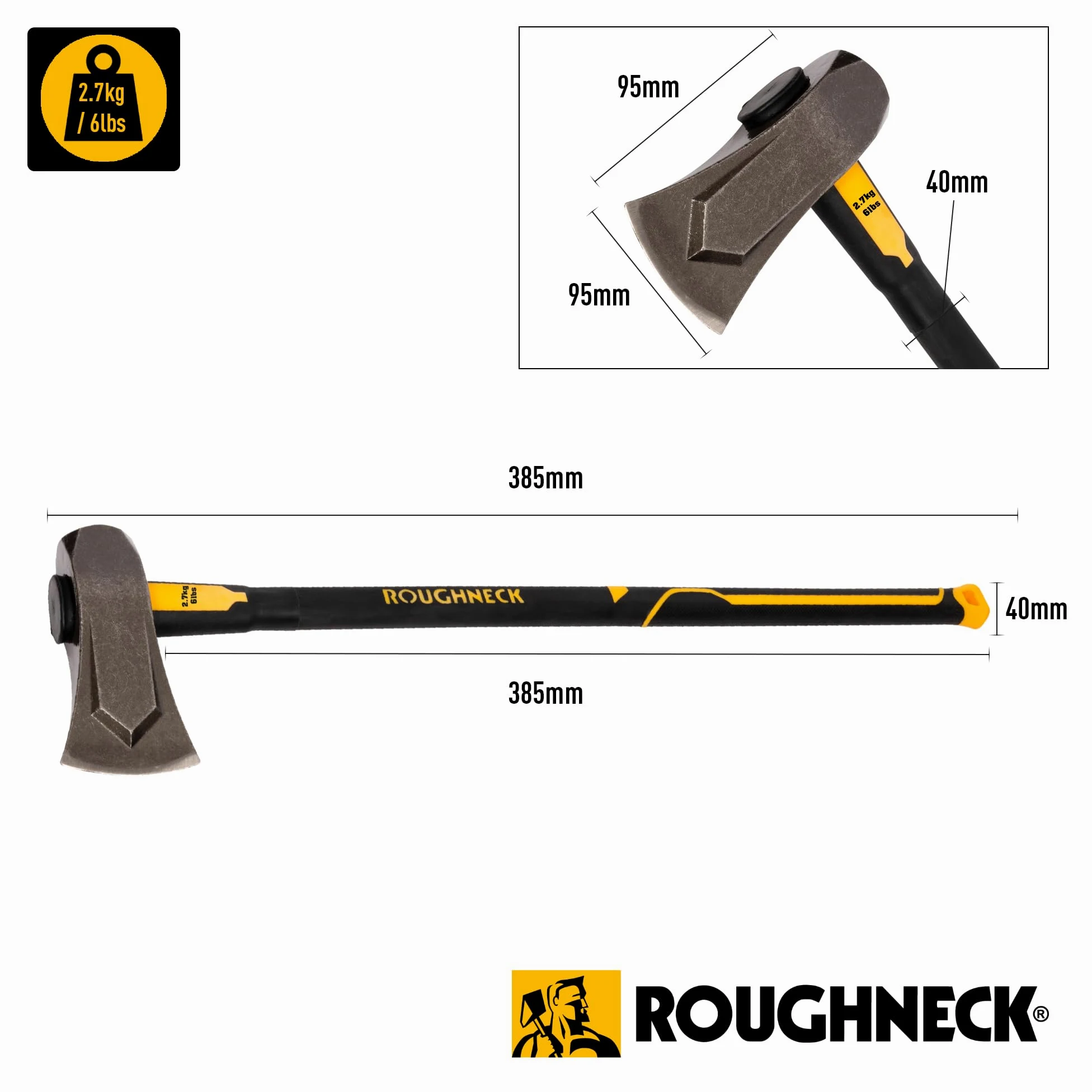 Fendeur de bûches Roughneck Gorilla ROU65666 Anti-Blocage 2,7 kg