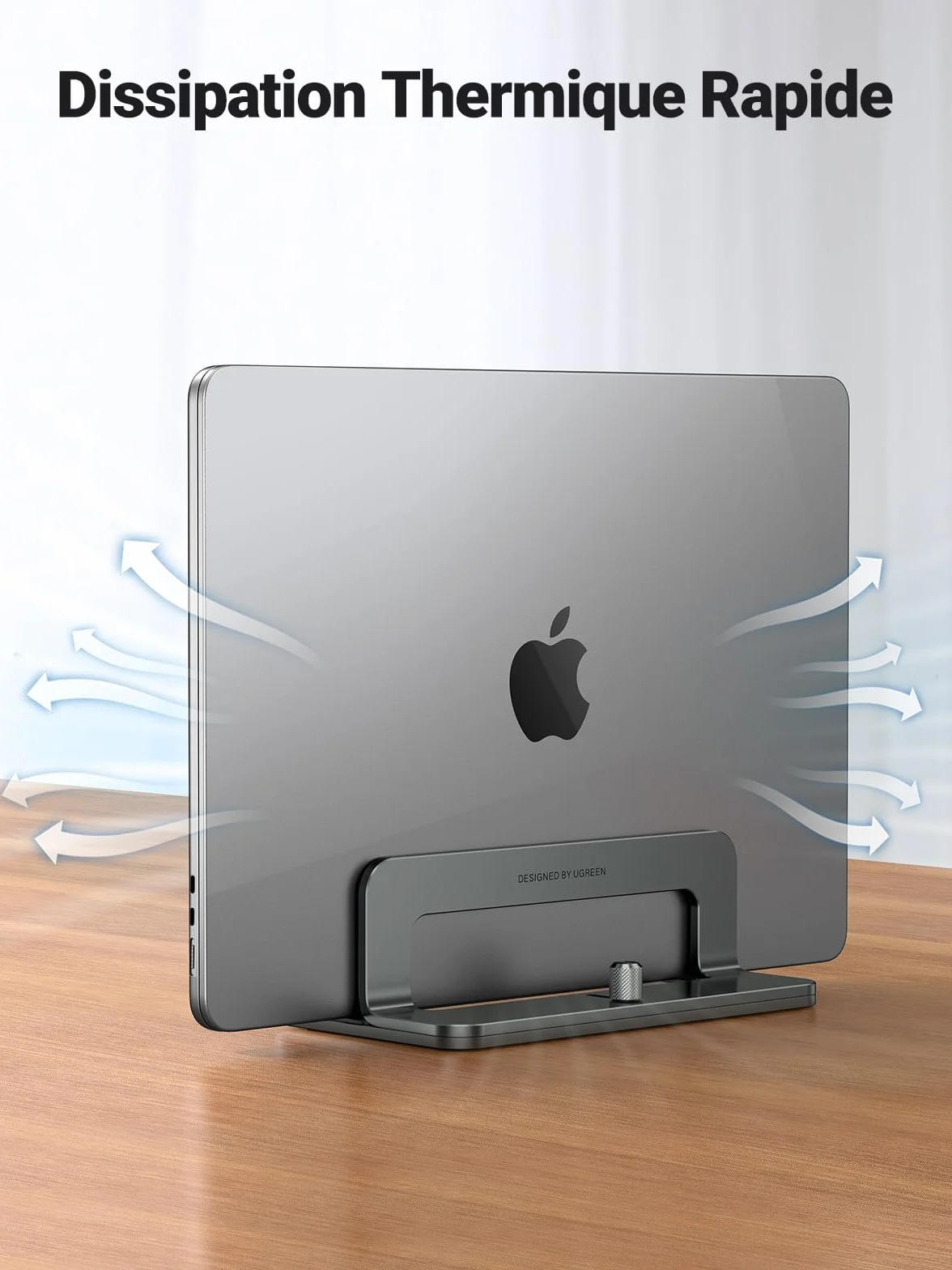 UGREEN Support Ordinateur Vertical en Aluminium Laptop Stand Réglable Compatible MacBook Pro Air Gris