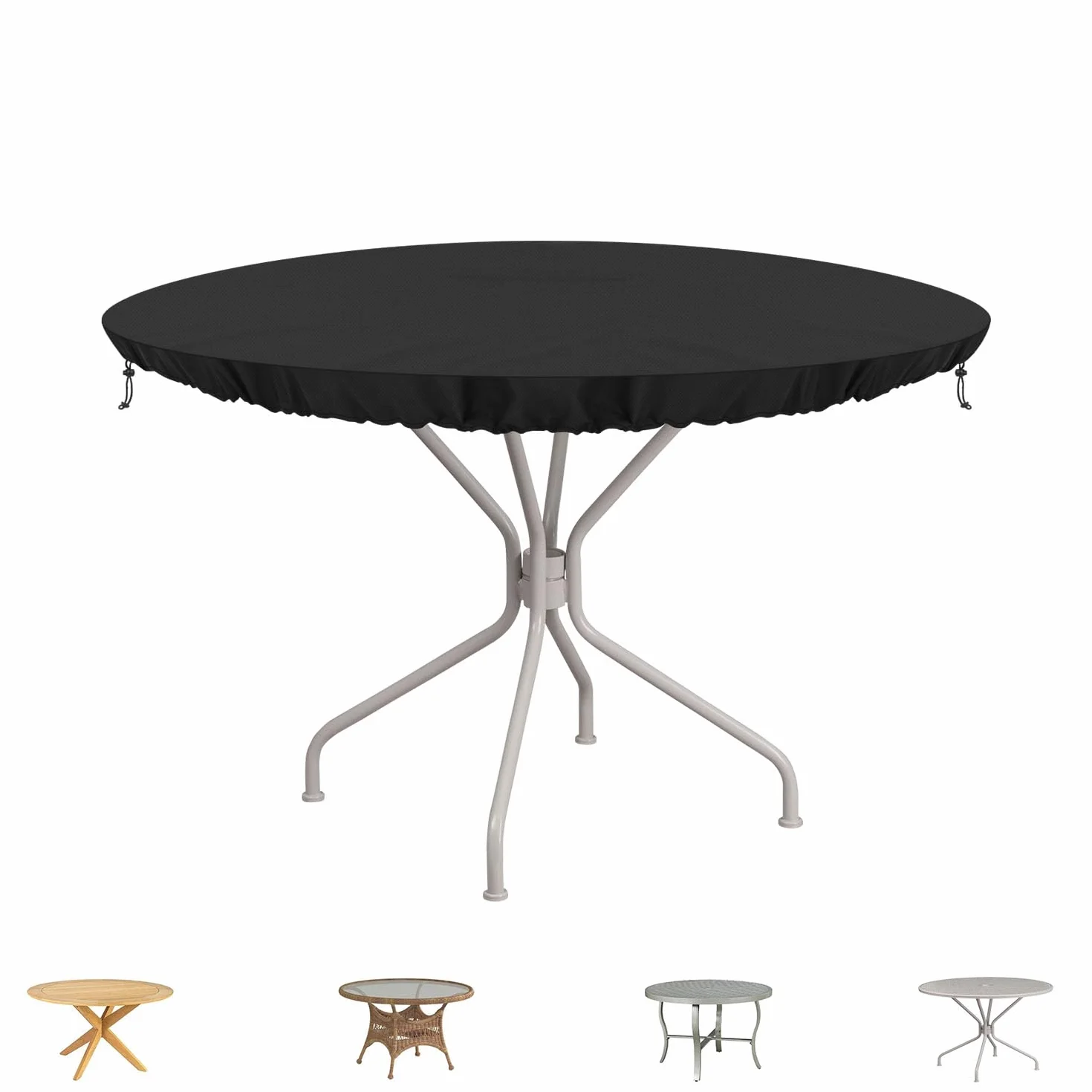 Housse de Protection Table Basse de Jardin Impermeable Anti-UV Tissu Oxford 420D Ø102x10cm