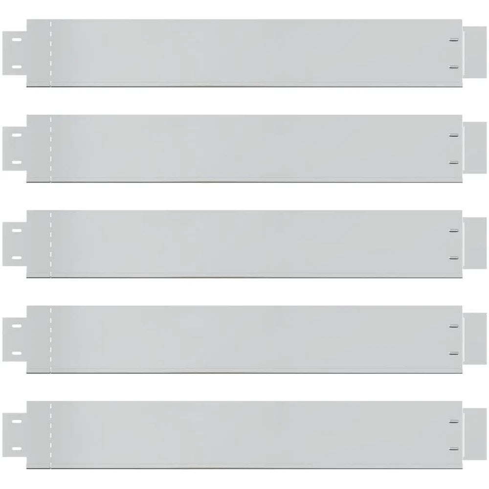 Lot de 5 bordures de pelouse en acier galvanisé - 100 x 14 cm - Bordure de parterre flexible - Bordure de jardin en métal argenté