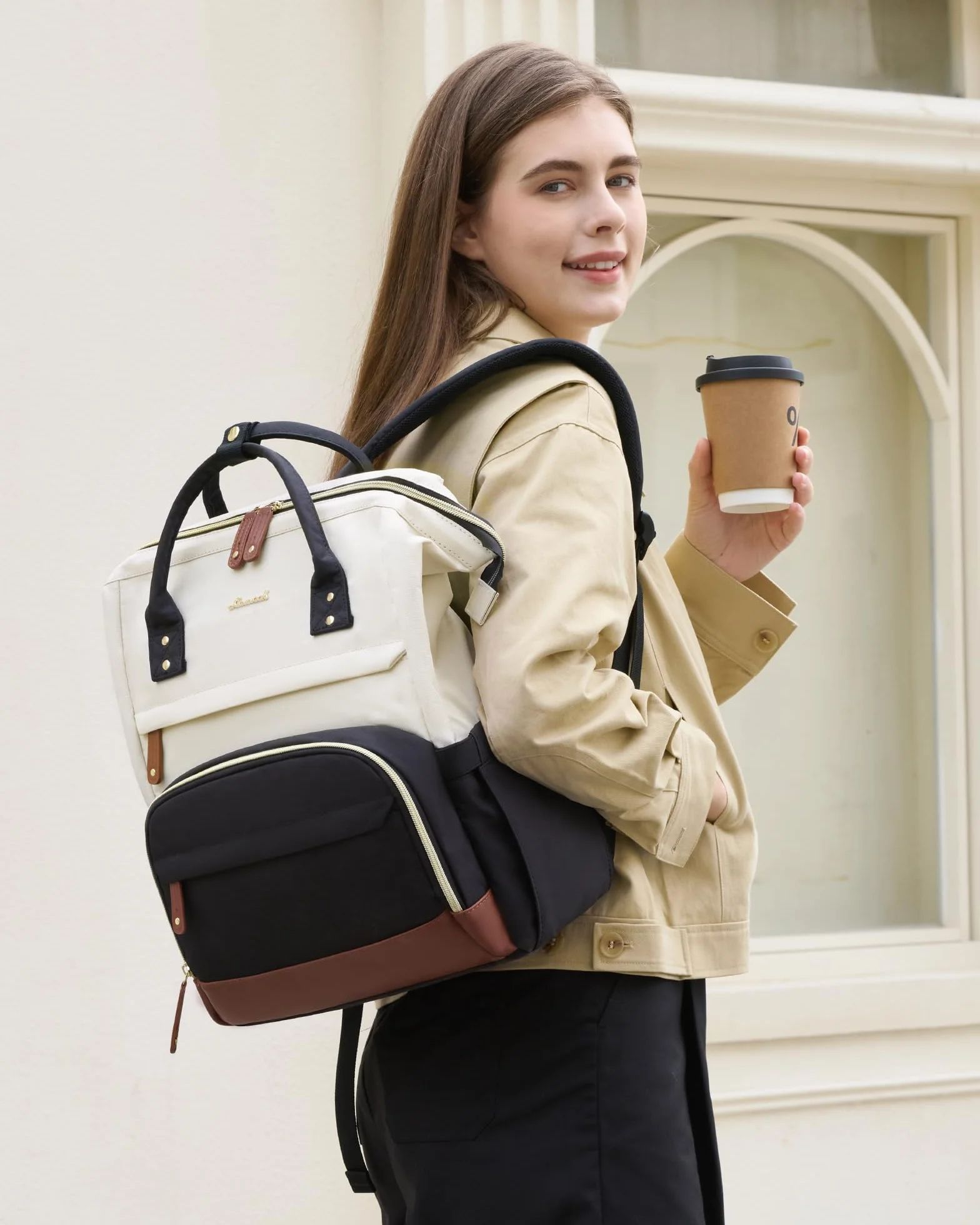 LOVEVOOK Sac à dos étanche pour femme avec compartiment ordinateur portable 15,6" et 17,3" pour école voyages université travail
