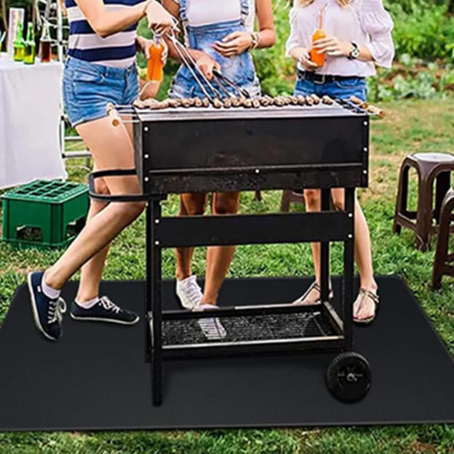 Tapis Ignifuge Résistant au Feu Tapis de Camping Portable | Tapis Pour Foyer Terrasse Ignifuge Pour Barbecue, Cuisson, Feu de Camp, Terrasse, Patio, Extérieur, Jardin, Sol, Tente et