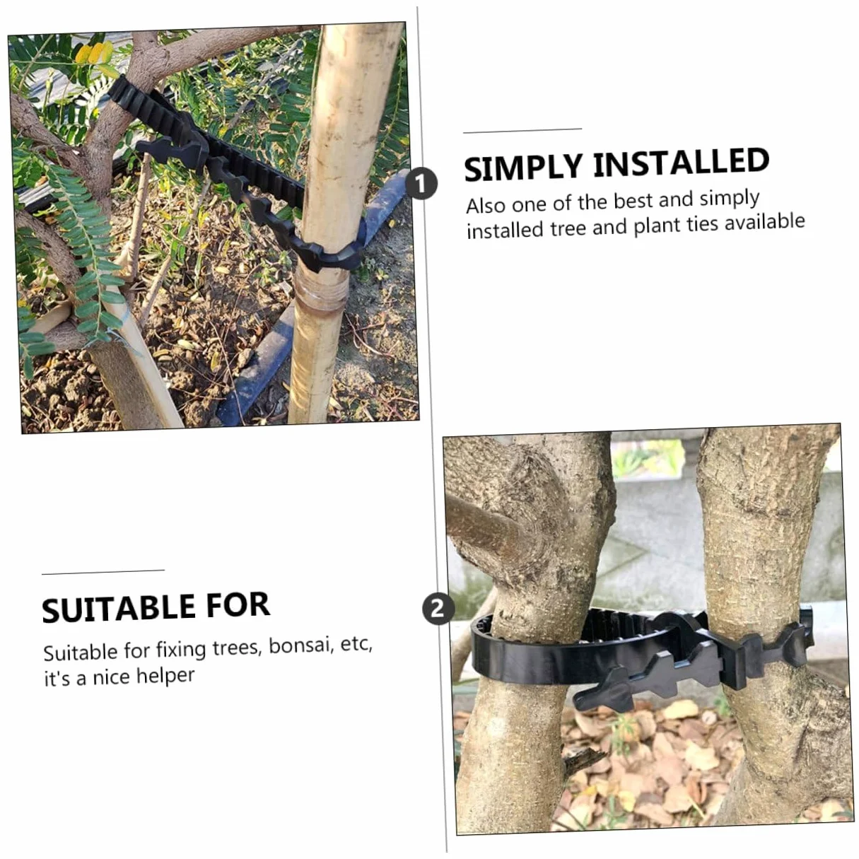 Lot de 10 Sangles en Caoutchouc pour Attache d'arbre Fruitier, Supports Robustes et Ajustables pour Fixation et Formation des Jeunes Plants