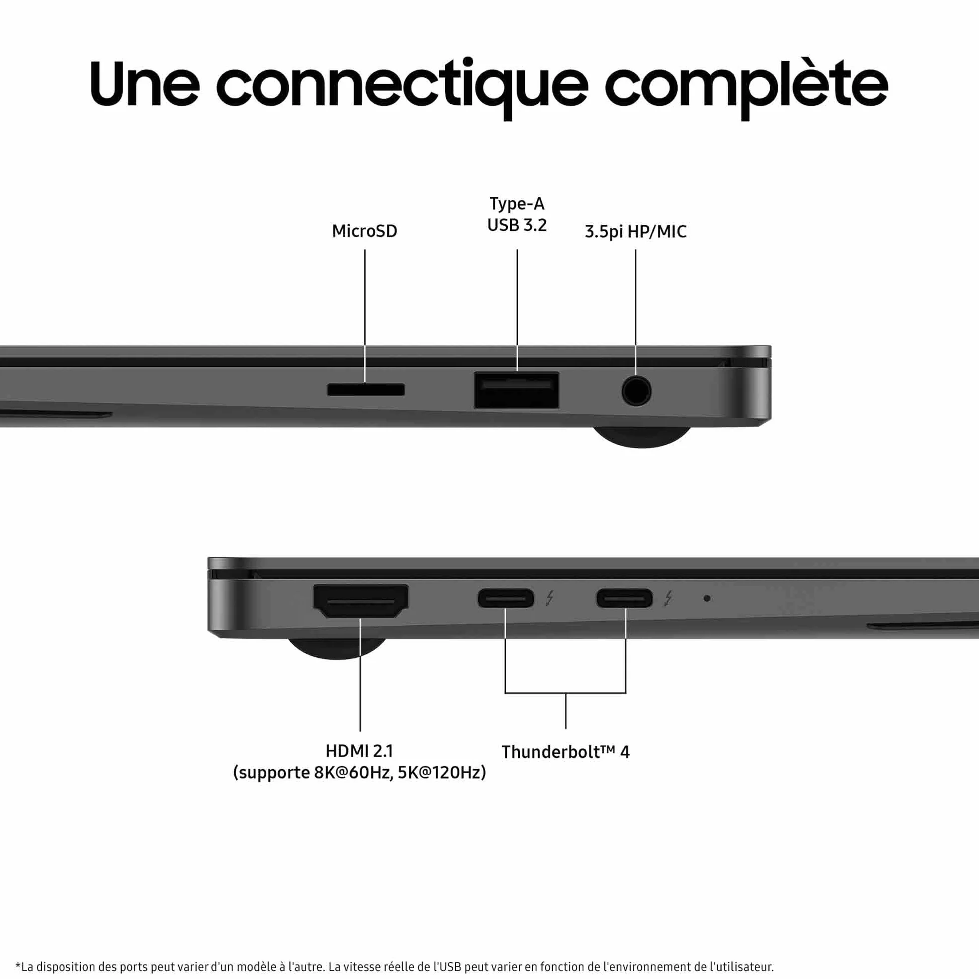 Samsung Galaxy Book5 Pro 16" Ordinateur Portable Intel Core Ultra 7 16 Go RAM 1To Clavier AZERTY FR Anthracite