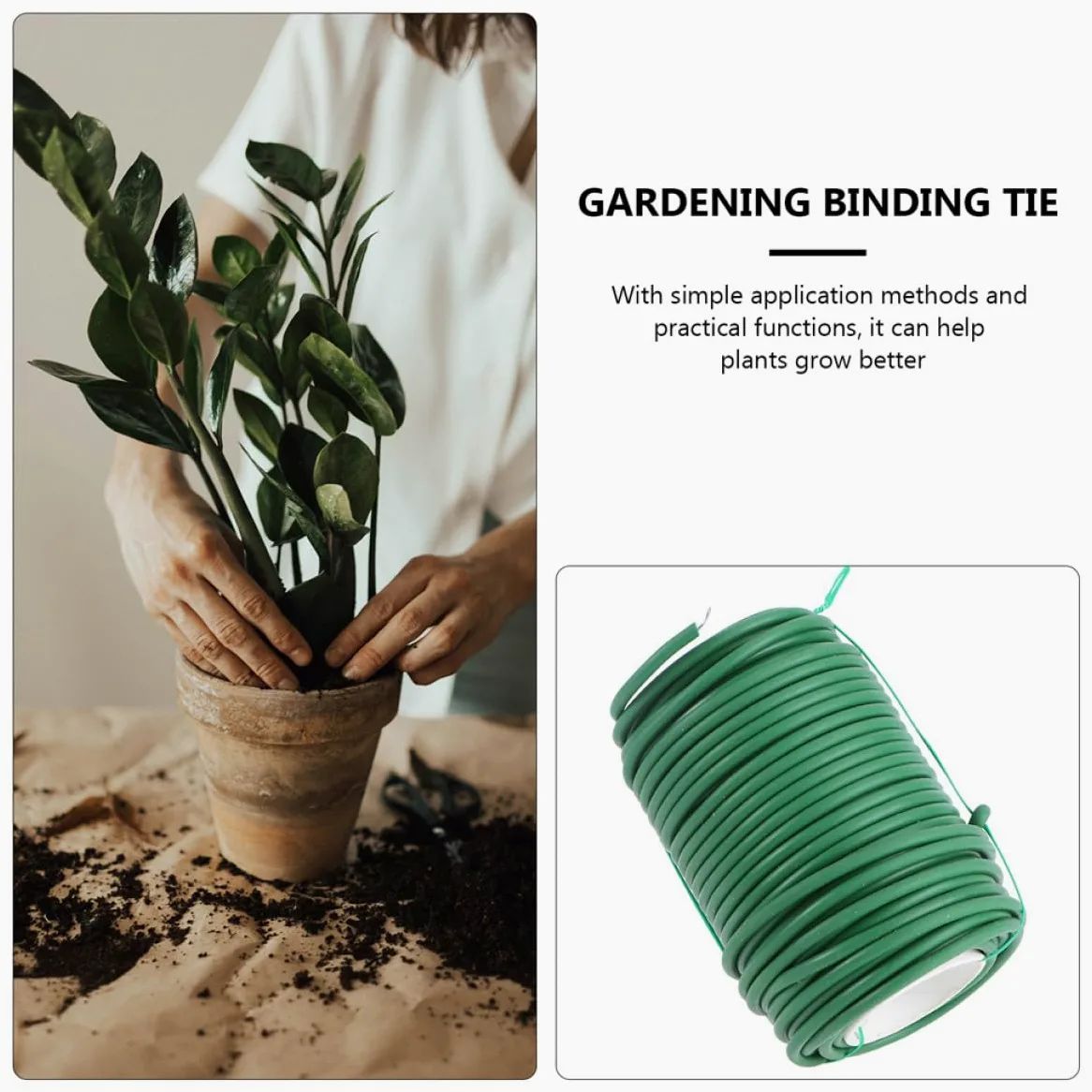 DOITOOL 2 Rouleaux de Liens de Jardinage Verts en TPR pour Fixation Sécurisée des Fleurs Plantes Grimpantes, Outil Pratique pour Attacher Branches et Vignes Jardin