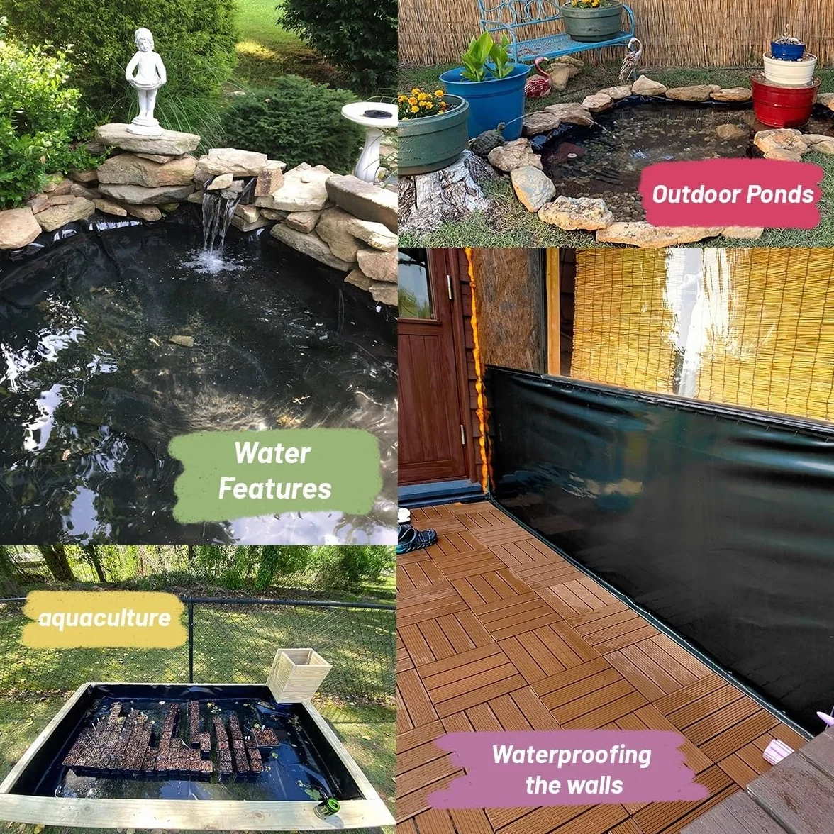 Bache pour Bassin de Jardin 3x2m Robuste Bâche pour Étang, Préformée Doublure de bassin pour Bassin Koi, résistante aux UV et aux intempéries Étang Liner 3x6m 15x5m 11x10m d'épaisseur 0.12mm ( Taille