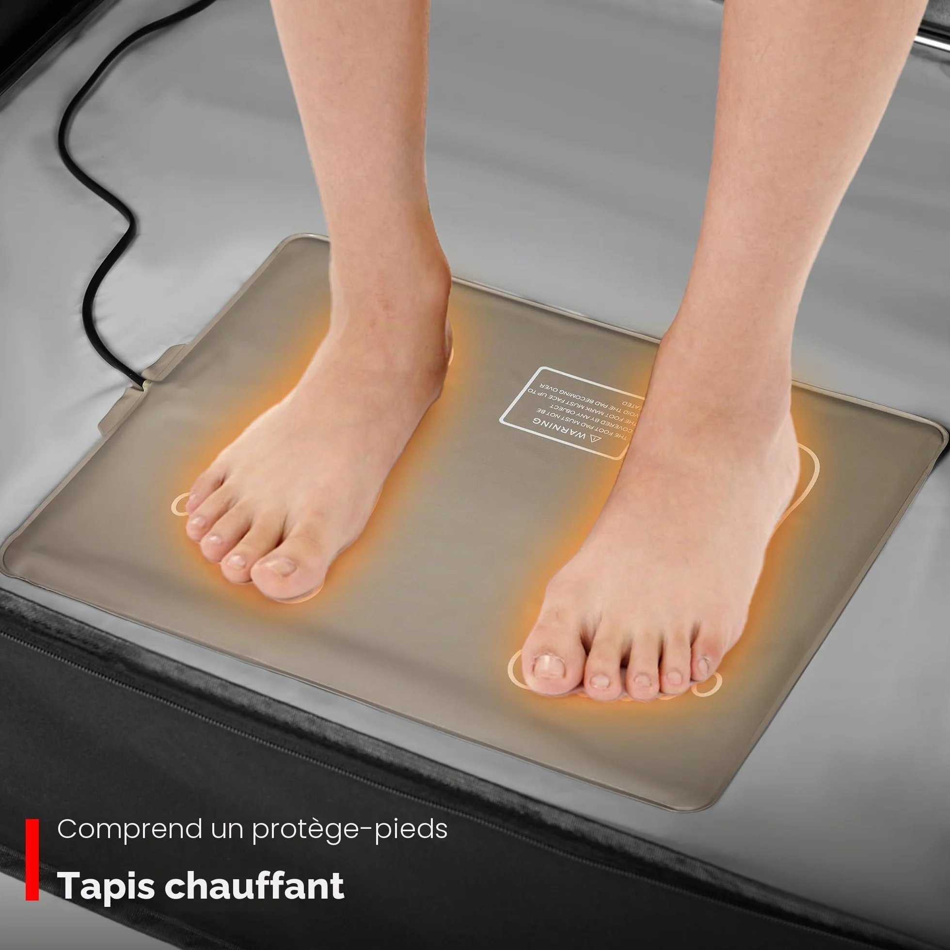 WILLOWYBE Sauna Infrarouge Portable avec 6 Plaques Chauffantes, Coussin Chauffant Pieds et Lumière LED