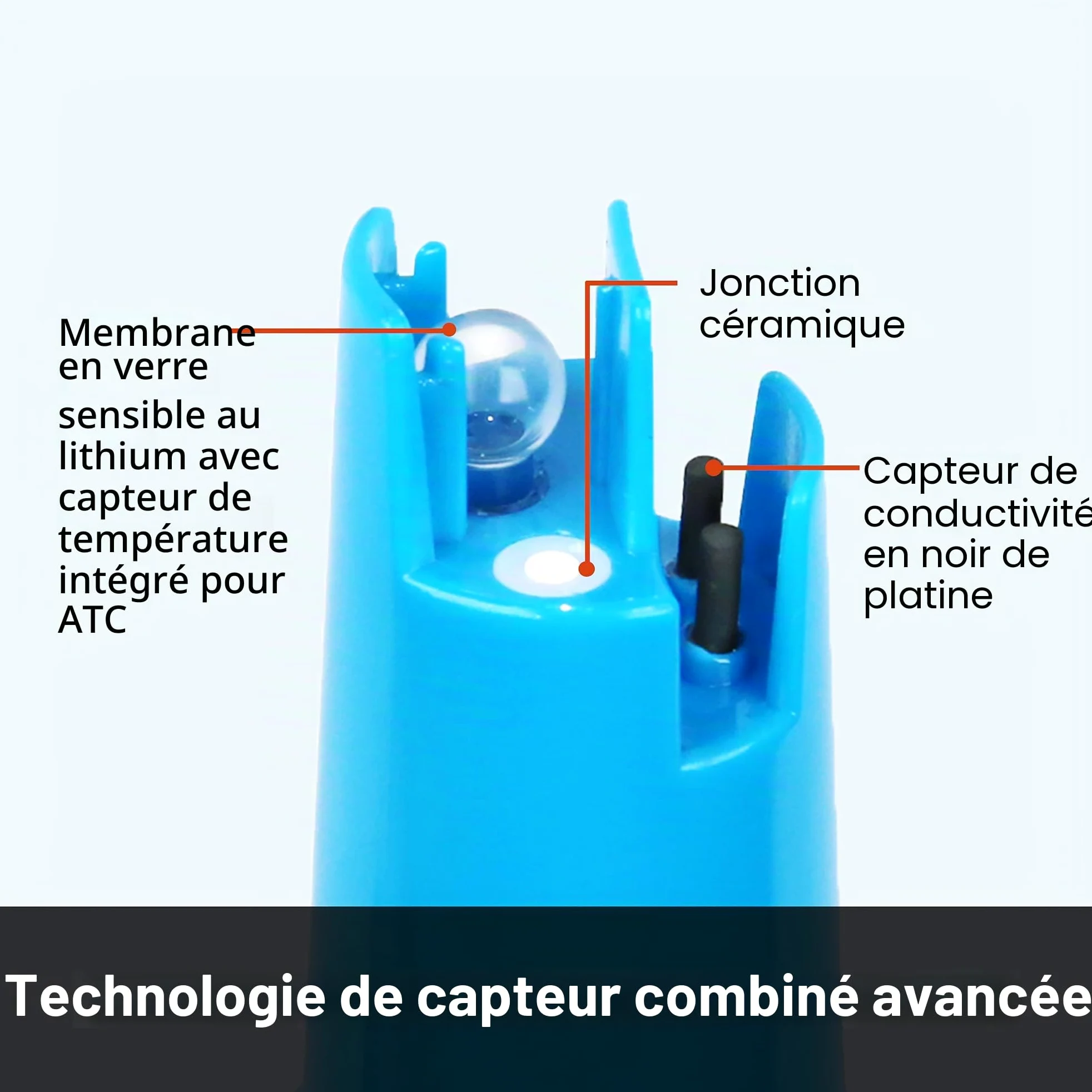 Apera Instruments PC60 Testeur de poche multi-paramètres pH/EC/TDS/salinité avec sonde remplaçable, étanche, ± 0,01 pH/1% de précision, -2,00-16,00 pH ; 0-20,00 mS/cm, capteur de température ± 0,5 °C
