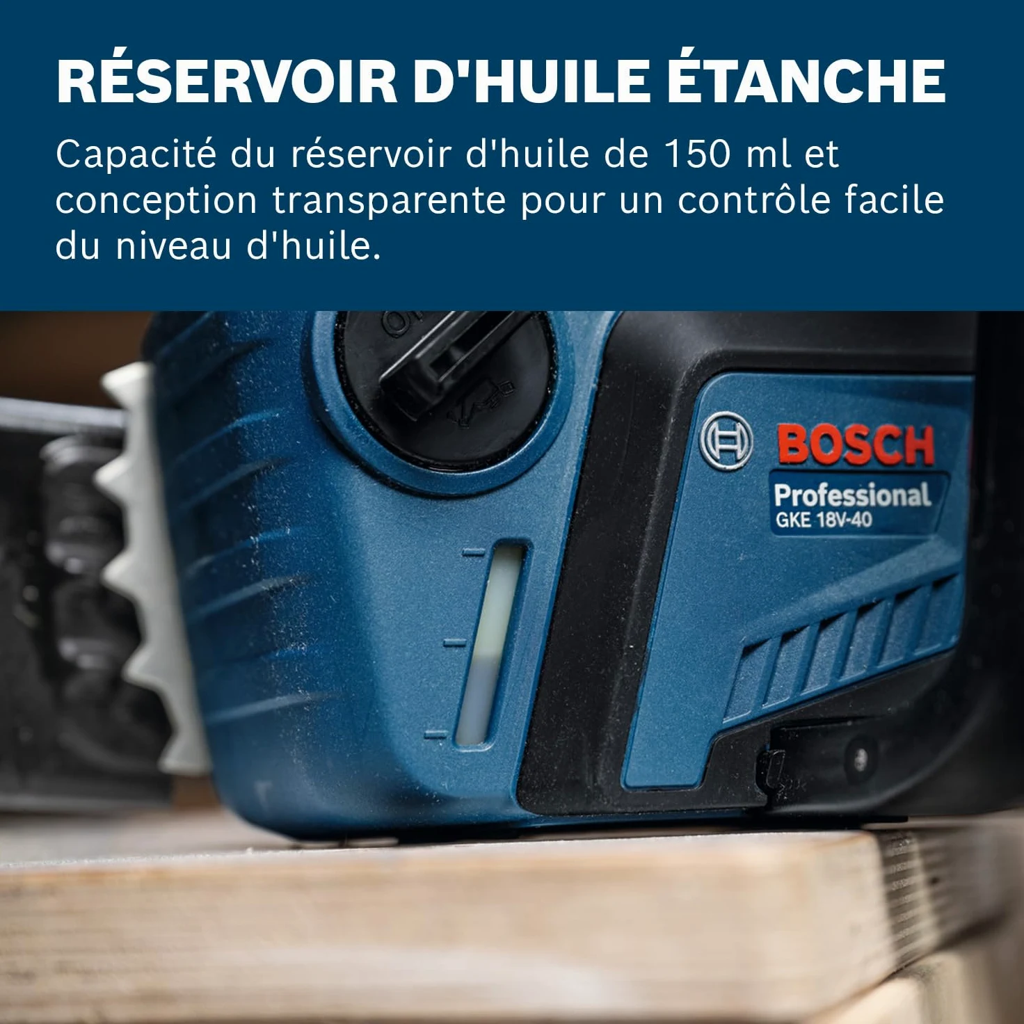 Bosch Pro 18V System Tronçonneuse à chaîne GKE 18V-40 | guide-chaîne de 40 cm, moteur sans charbon, avec clé, couvre-chaîne, batterie et chargeur