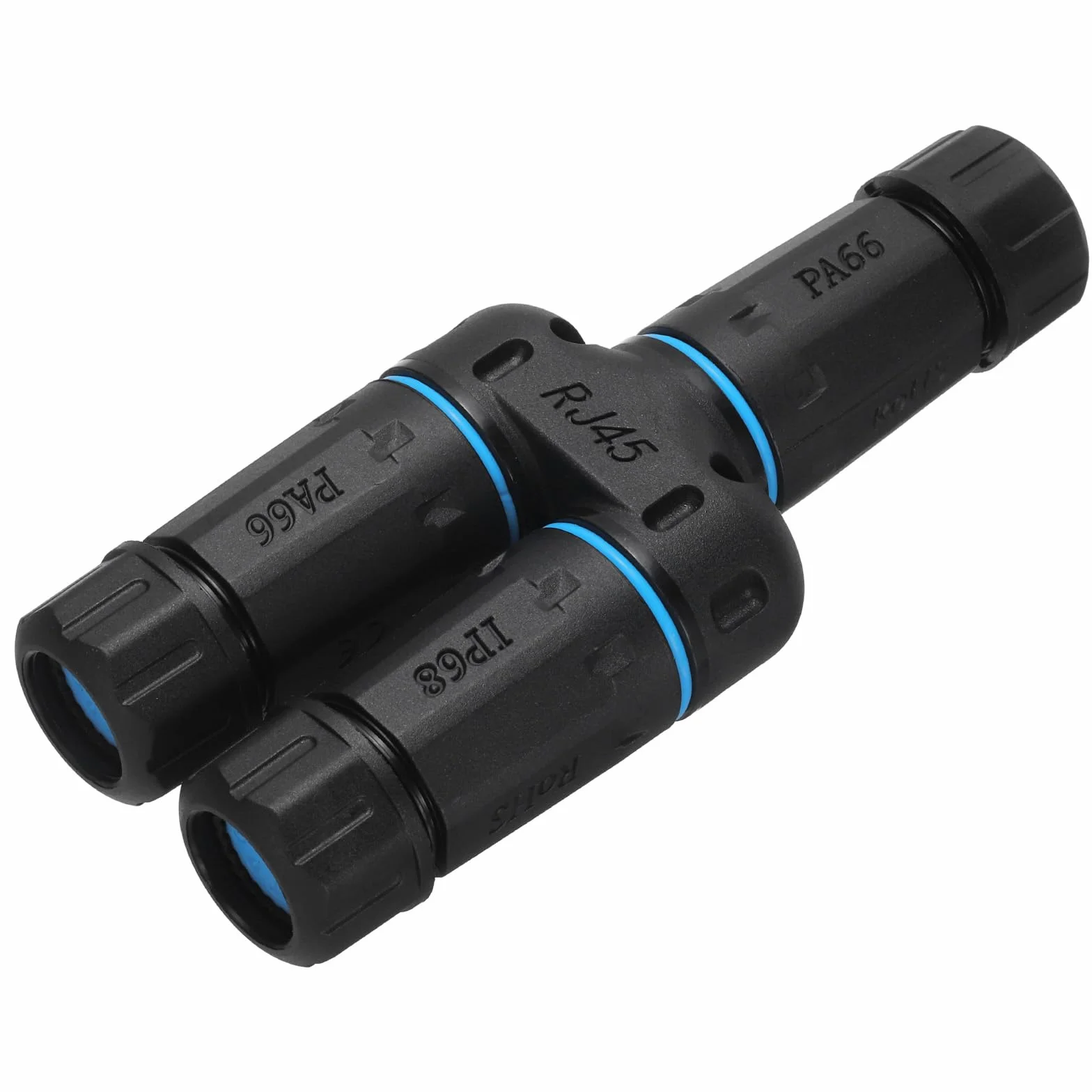 Sourcing Map Coupleur RJ45 étanche femelle femelle IP68 1 entrée 2 sorties Ethernet LAN extérieur Cat5 Cat6 Cat7 Cat8