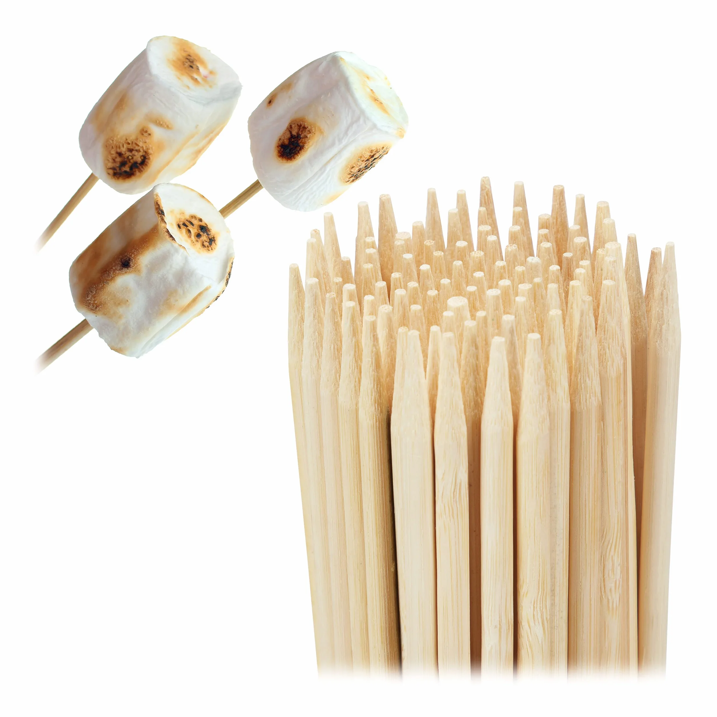 Relaxdays Lot de 250 Brochettes Barbecue Bambou 40 cm Ø 5 mm Nature
