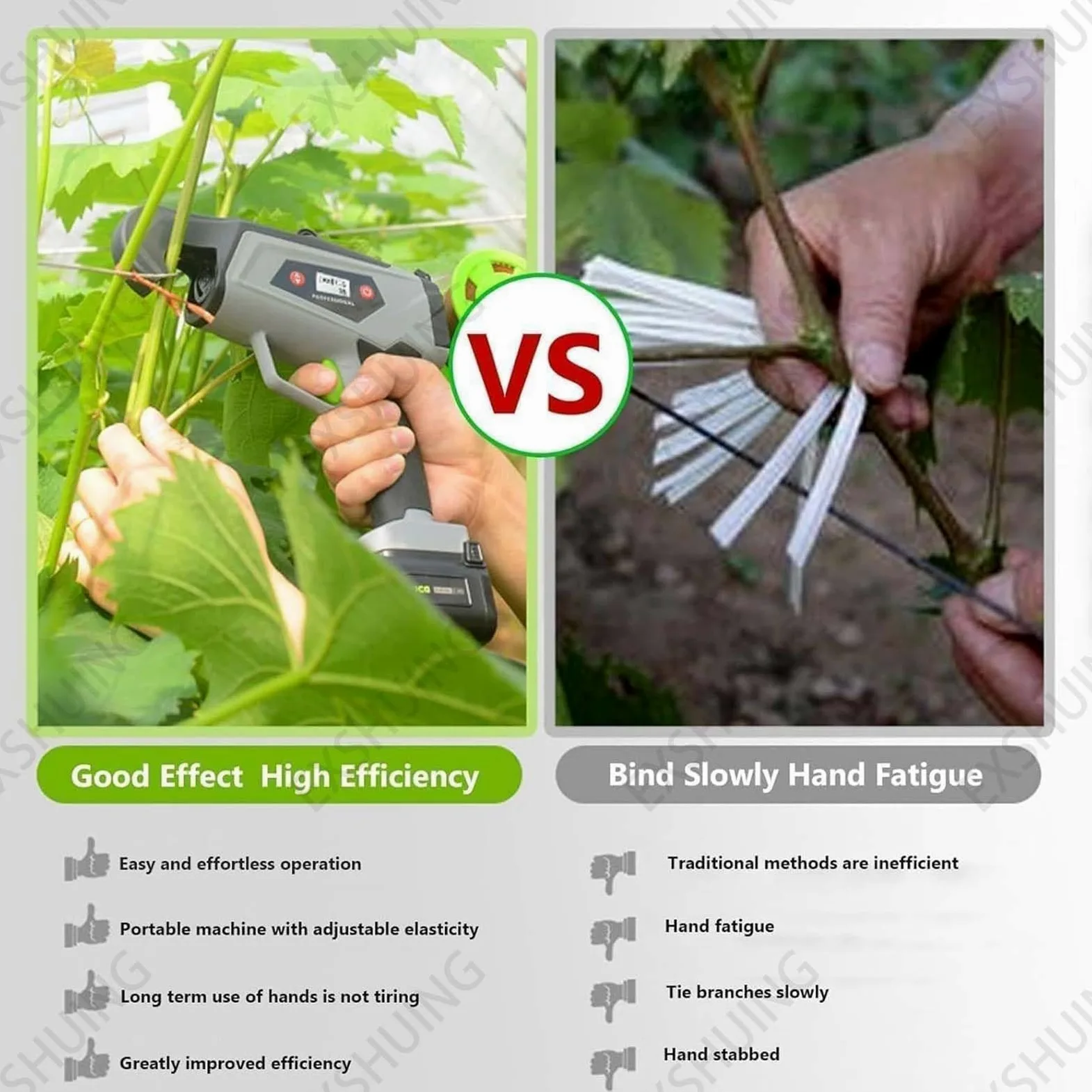 Machine À Attacher Les Plantes Électrique, Outil Automatique De Ligature Avec Écran Led Hd, 2 S Par Lien, Diamètre Max 25 Mm (1 Po), Léger 800 G (1,76 Lb) Pour Treillis Tomates Raisins(2RollsStrap)