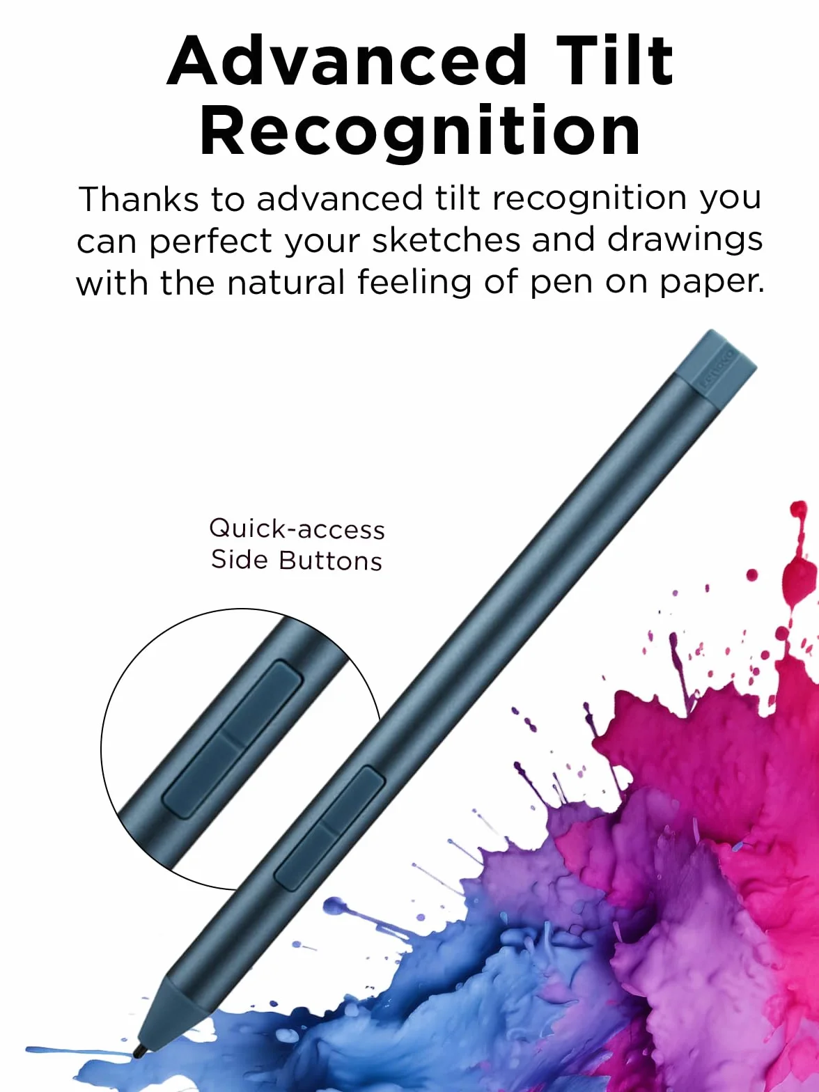 Lenovo Stylo numérique 3 pour Ordinateurs Portables, Reconnaissance d'inclinaison, Bleu Sarcelle