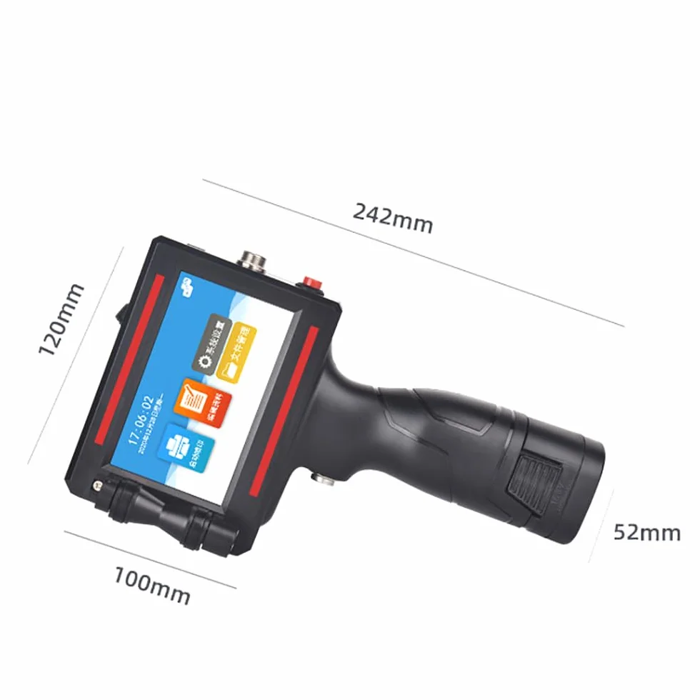Imprimante À Jet d'encre Portable avec Écran Tactile HD 4,3 Pouces, Batterie Amovible pour Étiquette Date Code-Barres