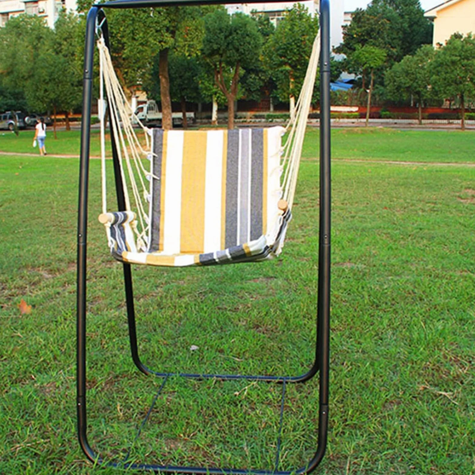 Support de balancelle en A, métal, forte capacité de charge, base renforcée anti-déformation, chaise suspendue extérieur