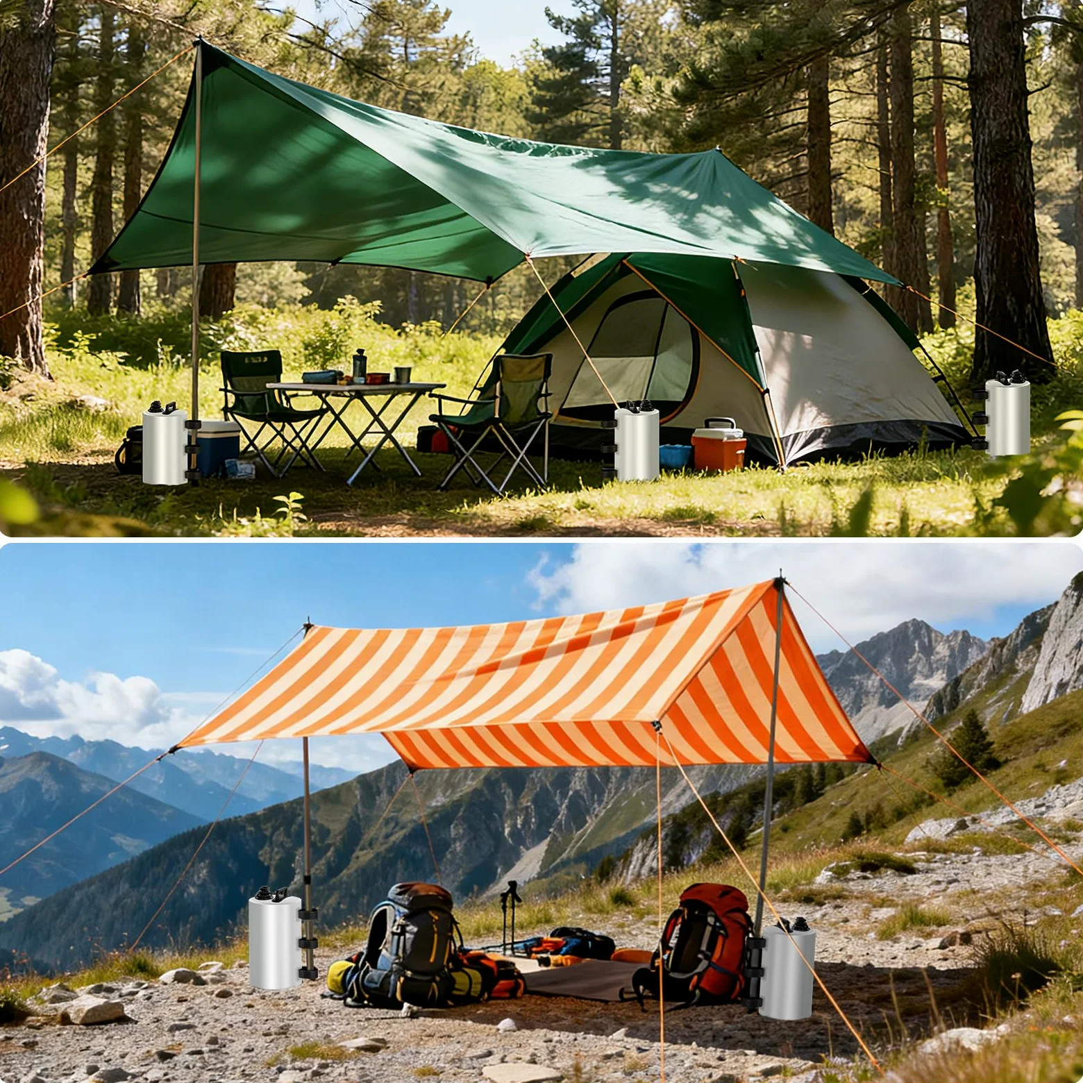 Paquet de 4 Poids de Water Bag Gazebo,Sacs de Poids Robustes pour Pieds de tonnelle,Réutilisable, Sacs de lestage pour Gazebos/Tentes de Jardin,Poids pour Jambes, tentes Pare-Soleil, Parasol
