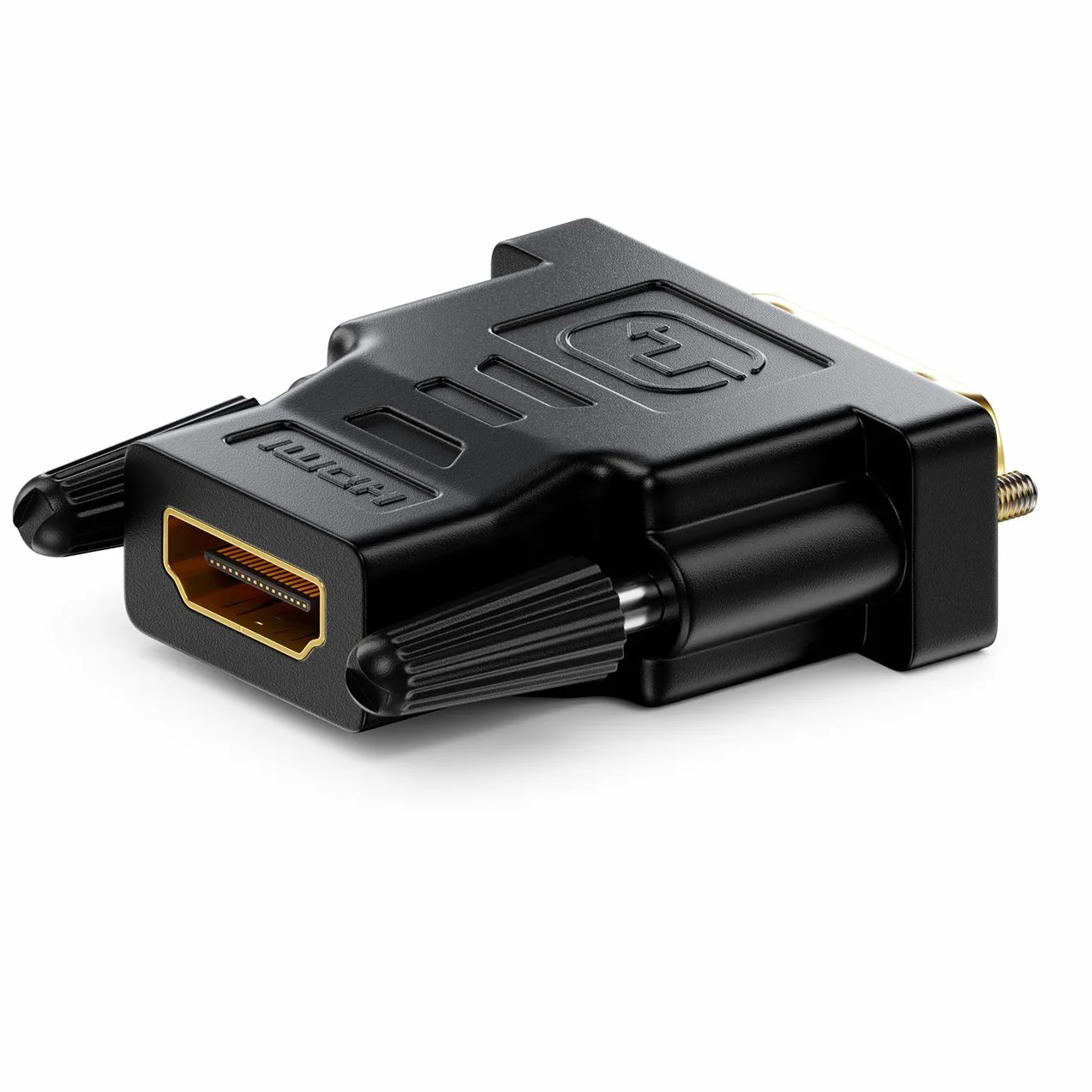 deleyCON Adaptateur HDMI vers DVI Bidirectionnel Convertisseur Femelle vers DVI-D Mâle Plaqué Or 1920x1200 1080p