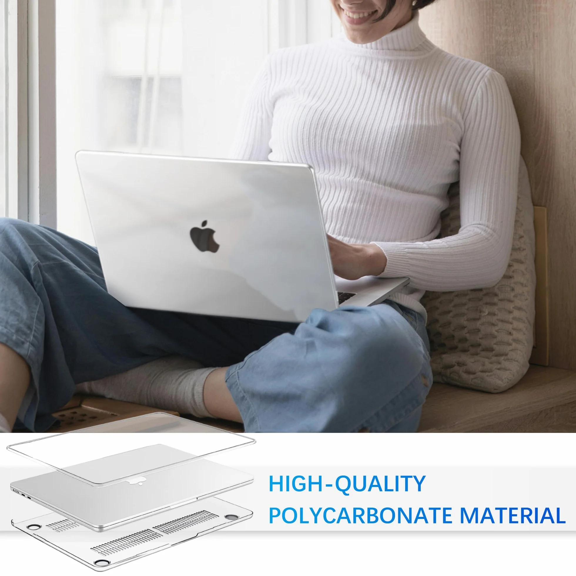 Coque Compatible MacBook Air 13 Pouces M1 2020 2019 2018 A2337 A2179 A1932, Housse Rigide en Plastique 13,3" Cristal Clair