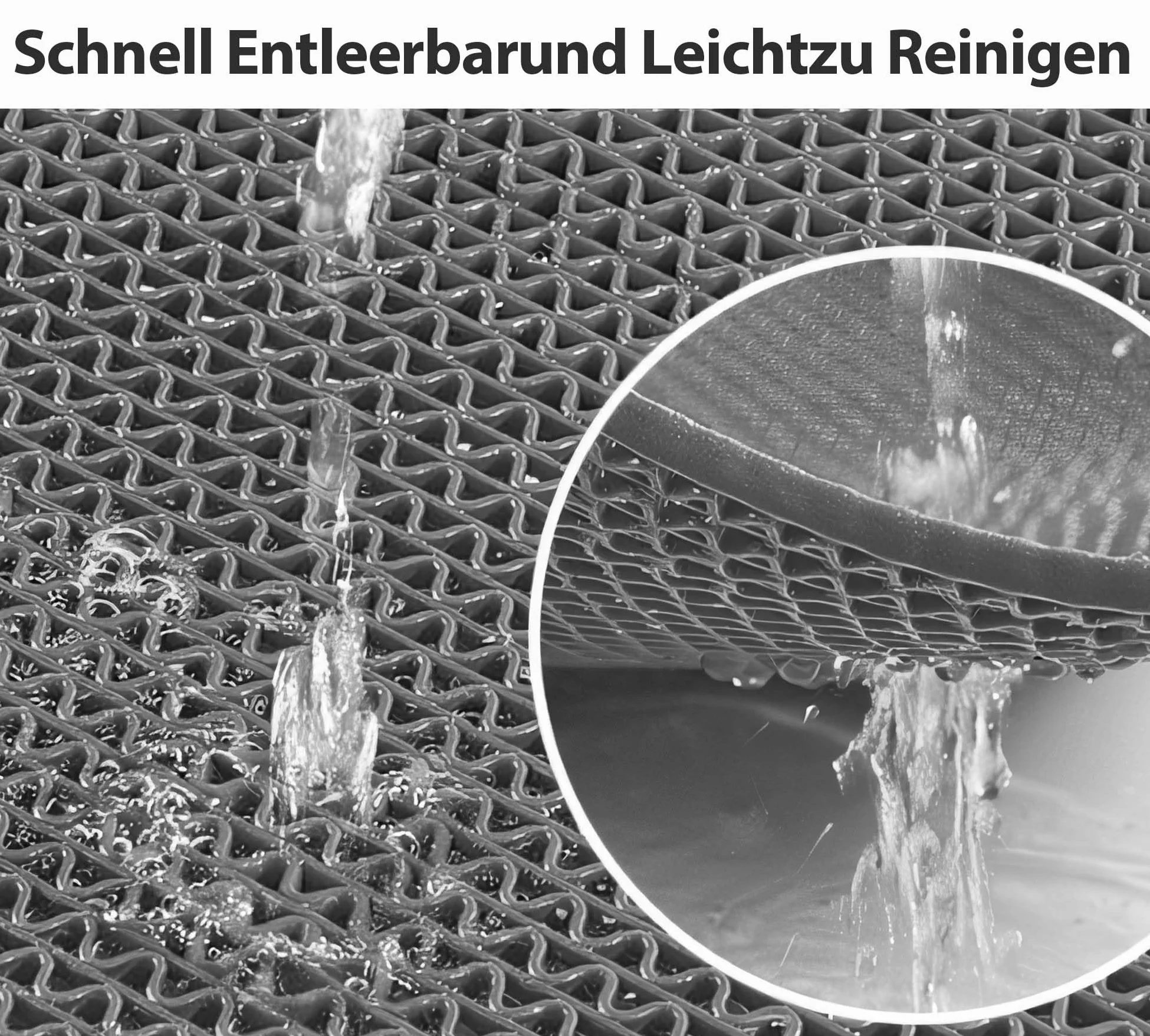 bimiti Tapis de sol de drainage, 90 x 200 cm, en PVC, épaisseur 6 mm, antidérapant, tapis commercial, tapis de douche creux en maille pour zones humides, cuisine, piscine, buanderie, restaurant, gris