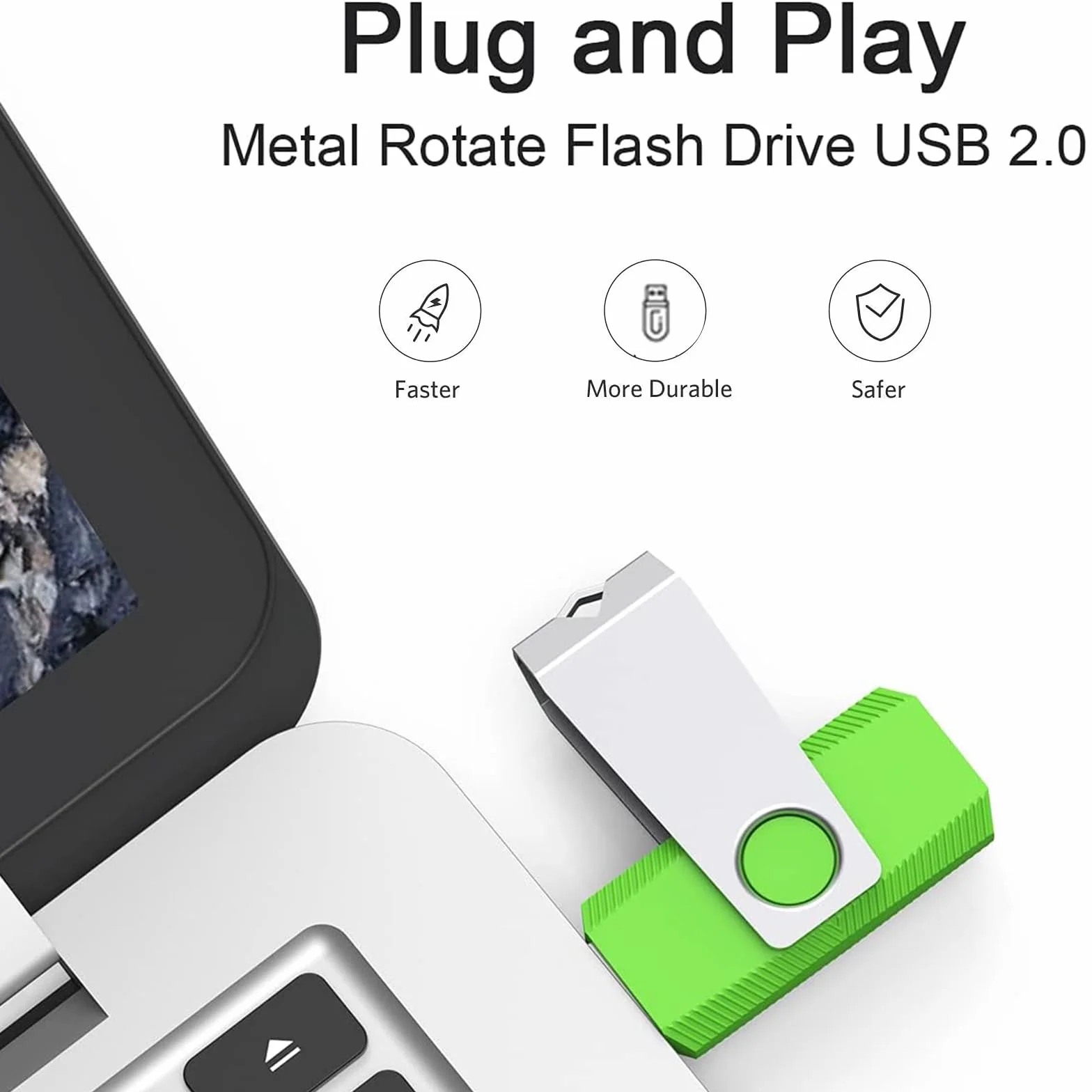 Lot de 2 Clé USB 8 Go 2.0 pour PC Ordinateur Portable Smart TV Voiture Noir et Vert
