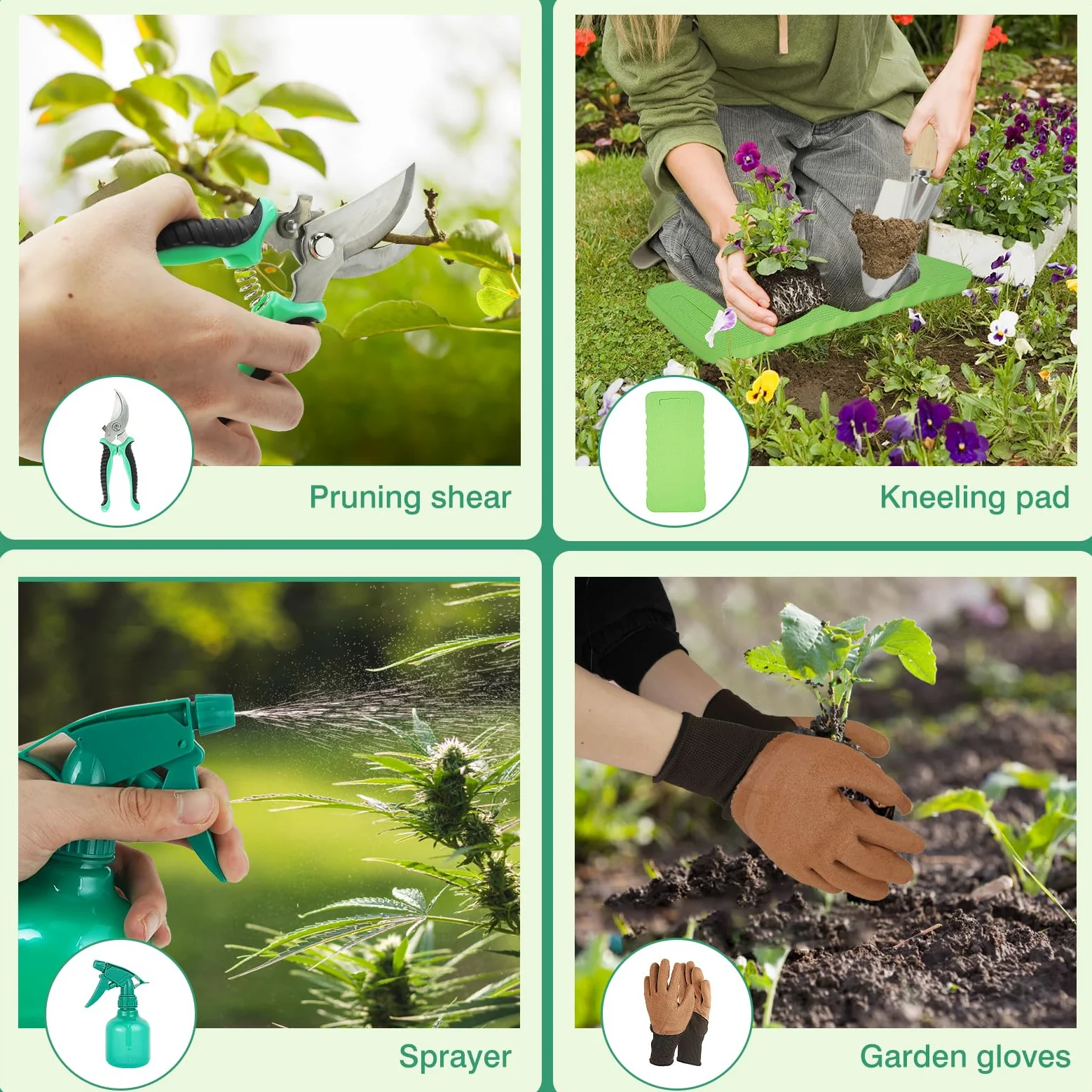 Ensemble d'outils de jardinage, 10 pièces de kit d'outils à main de jardinage, kit d'outils de jardin avec outils à main d'extérieur, kit cadeau d'outils à main en acier inoxydable avec sac d'outils