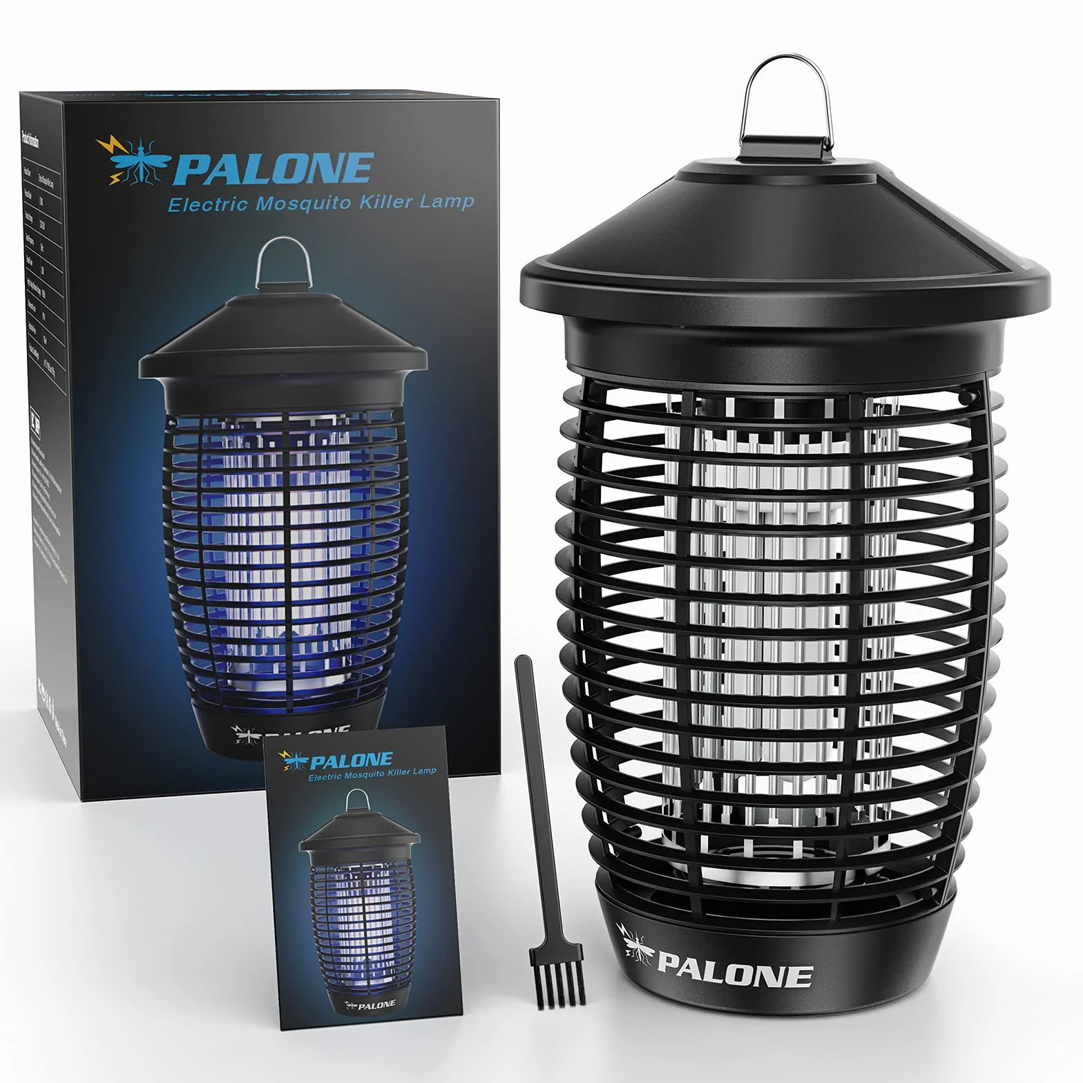 Palone Lampe Anti Moustique 4500V 20W UV Tueur d'Insectes Électrique Portée 100m² Intérieur Extérieur