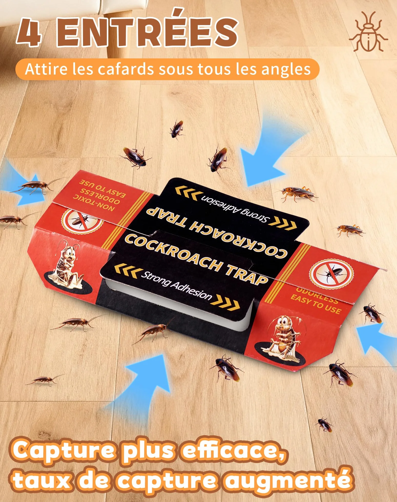 Piège à Cafard Professionnel Puissant 30 Pièces Anti Cafards Attrape Blatte Cuisine Salle de Bain