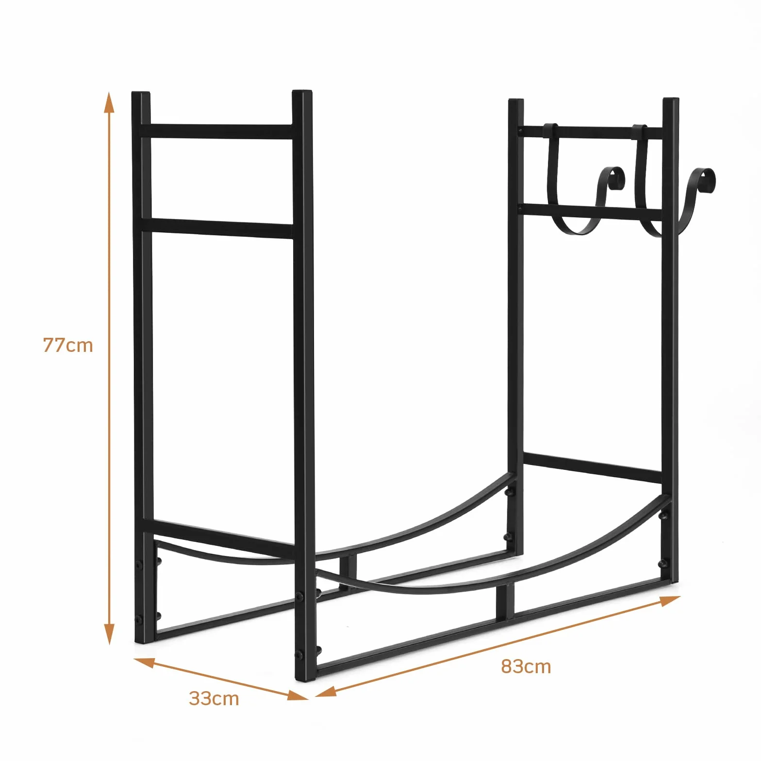 GOPLUS Range Bûches Cheminée Porte Buches Bois Chauffage Intérieur Extérieur Support Amovible 50 kg 84 x 33 x 76 cm