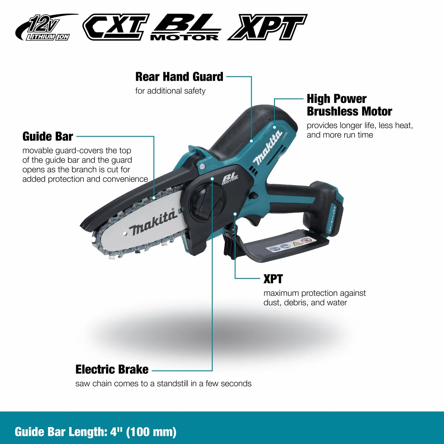 Tronçonneuse d'élagage 12V (Solo) - MAKITA UC100DZ