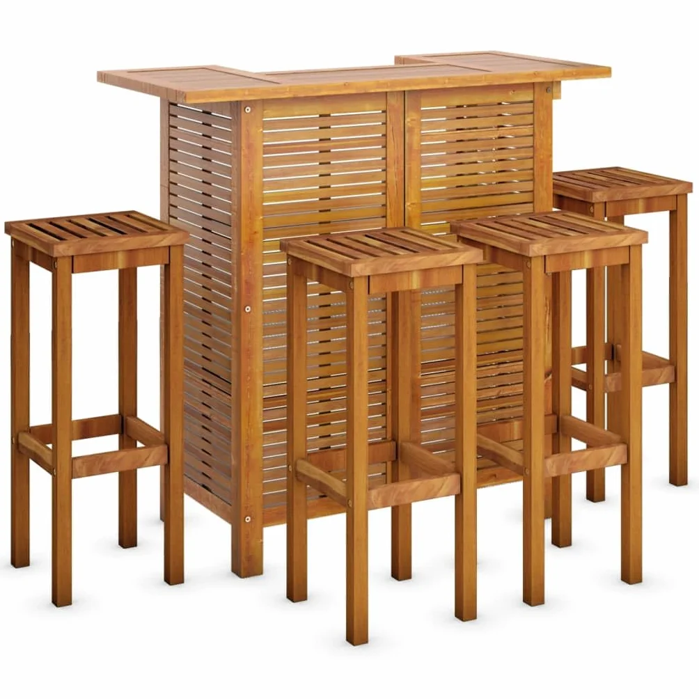 Ensemble de bar de jardin 5 pcs Bois d'acacia massif