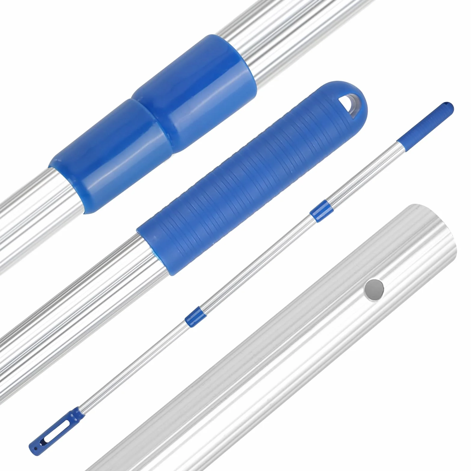 Barre télescopique en aluminium pour piscine 1,1 m 3 pièces argenté