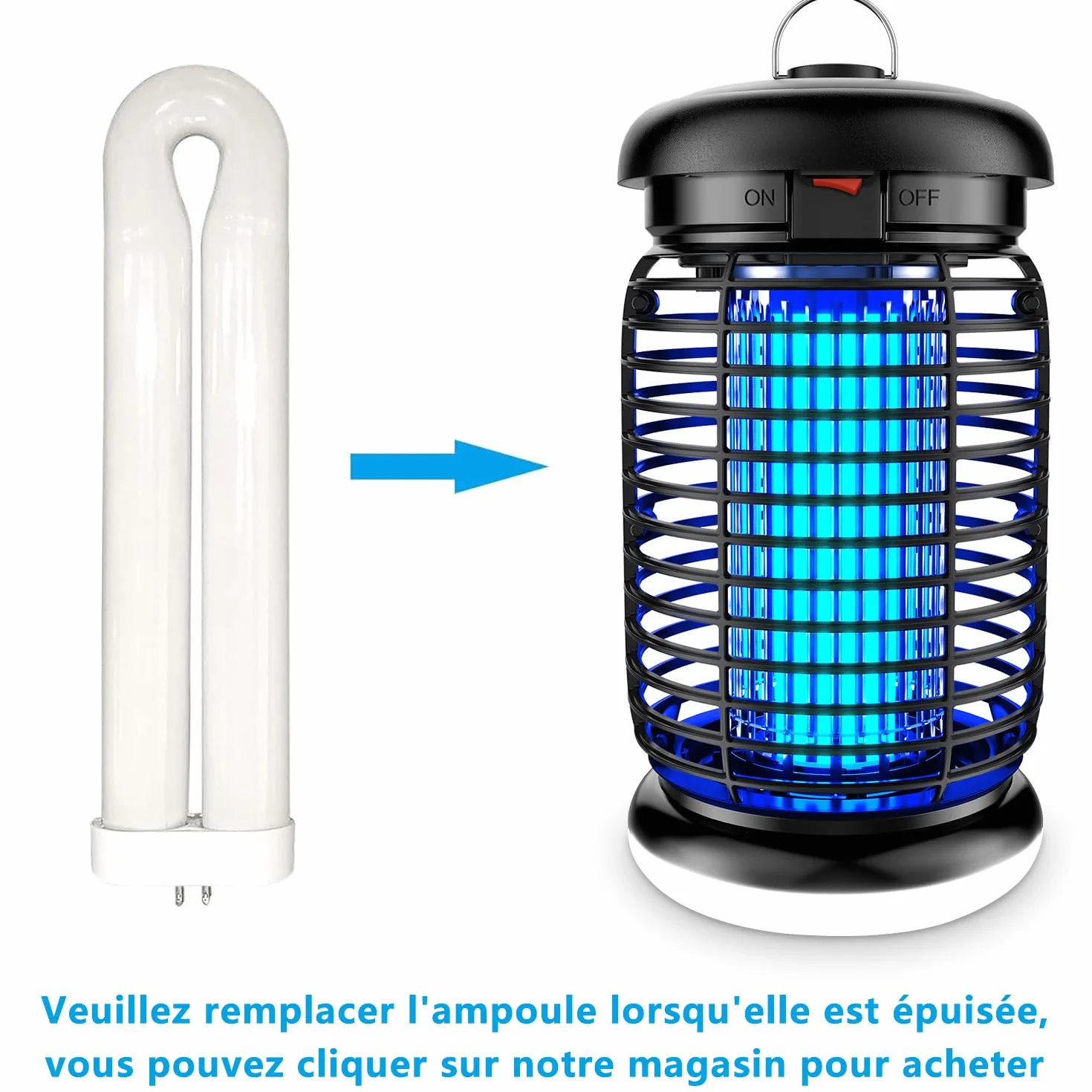 Seenlast Lampe Anti Moustique 15W 4200V UV Tueur d'Insectes Électrique Étanche 140m² Intérieur Extérieur