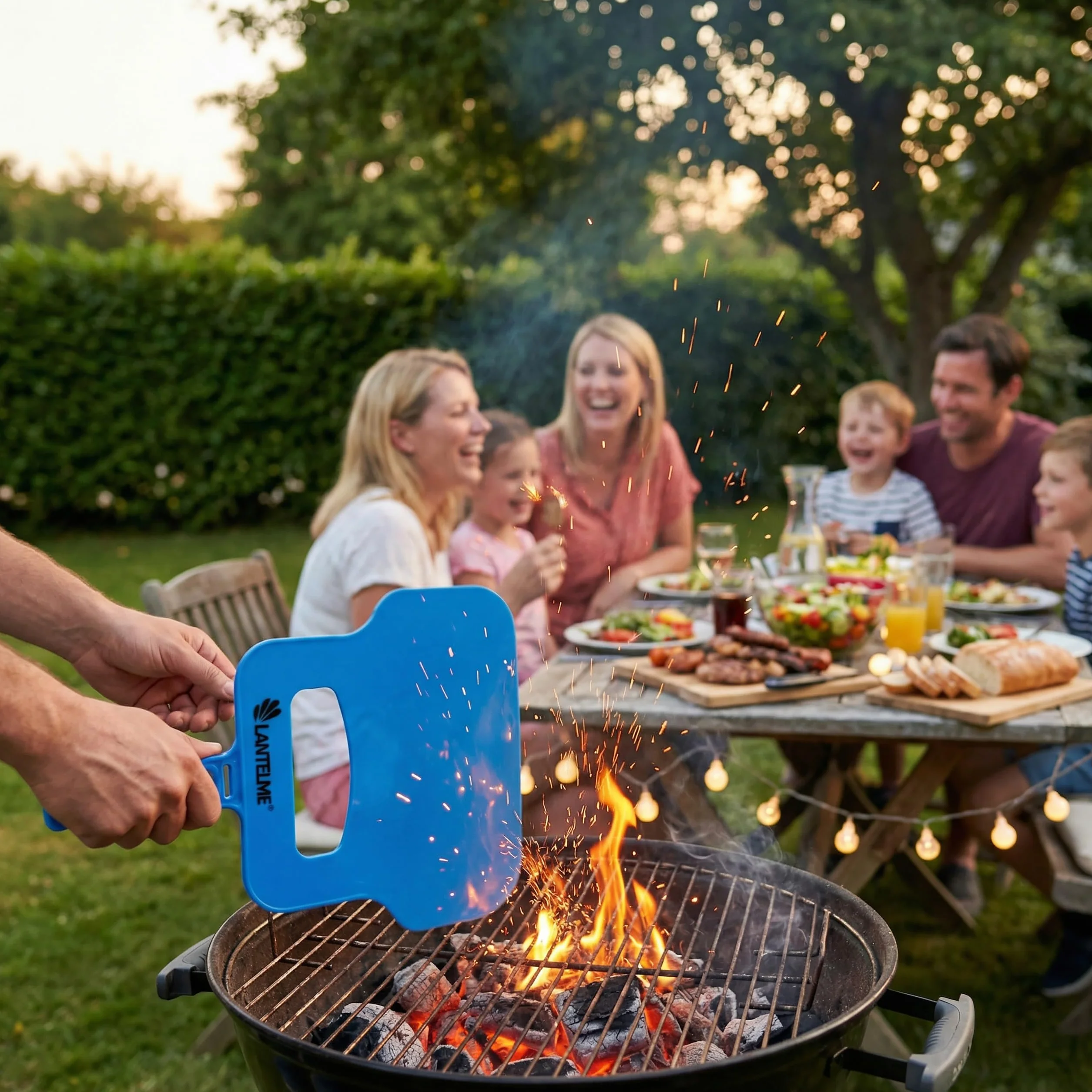 Lantelme Lot de 3 Éventails de Barbecue 20 x 30 cm Aide Allumage sans Chimiques