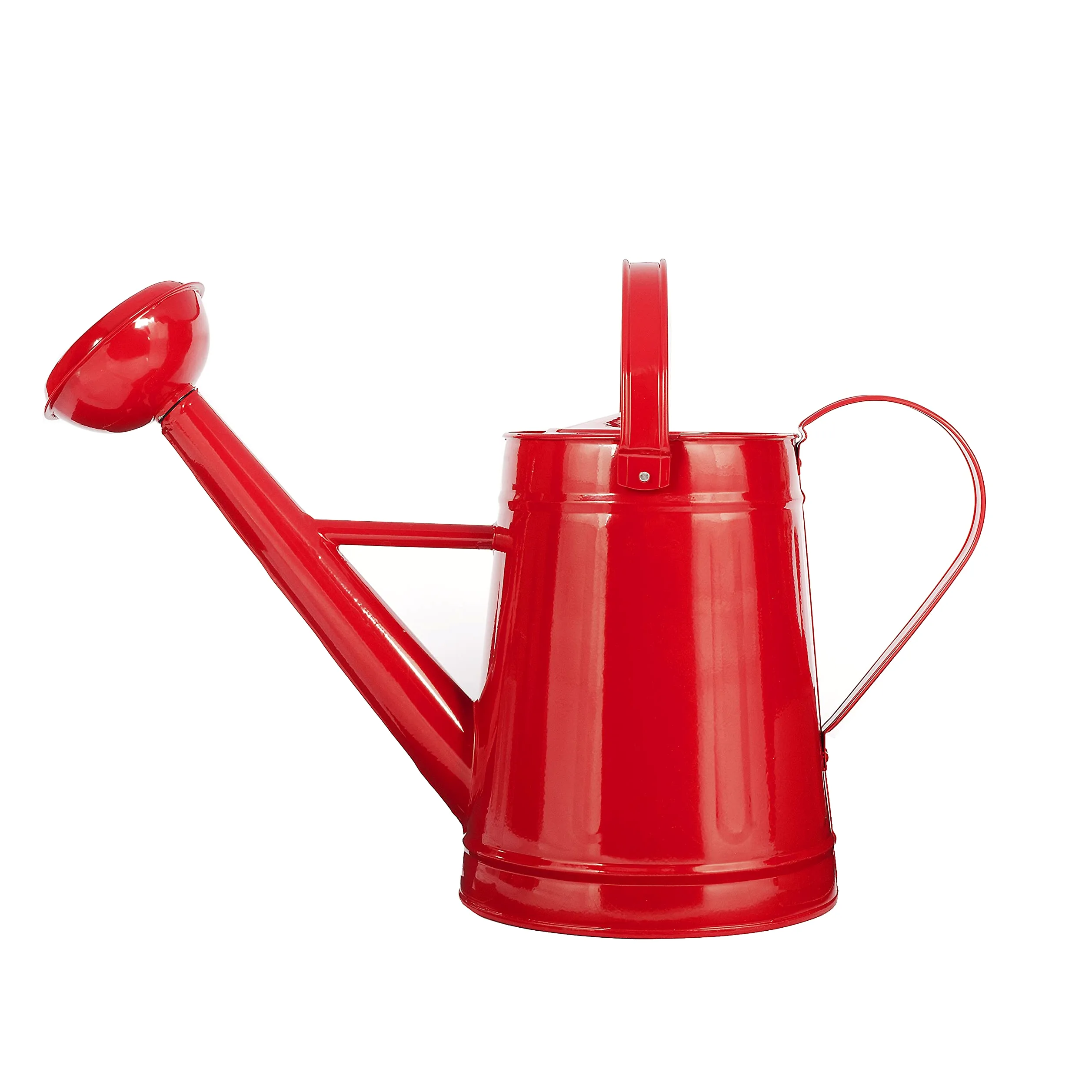 Tierra Garden Arrosoir d'extérieur en métal, acier galvanisé de 1,2 gallon avec tête d'arrosage - Rouge