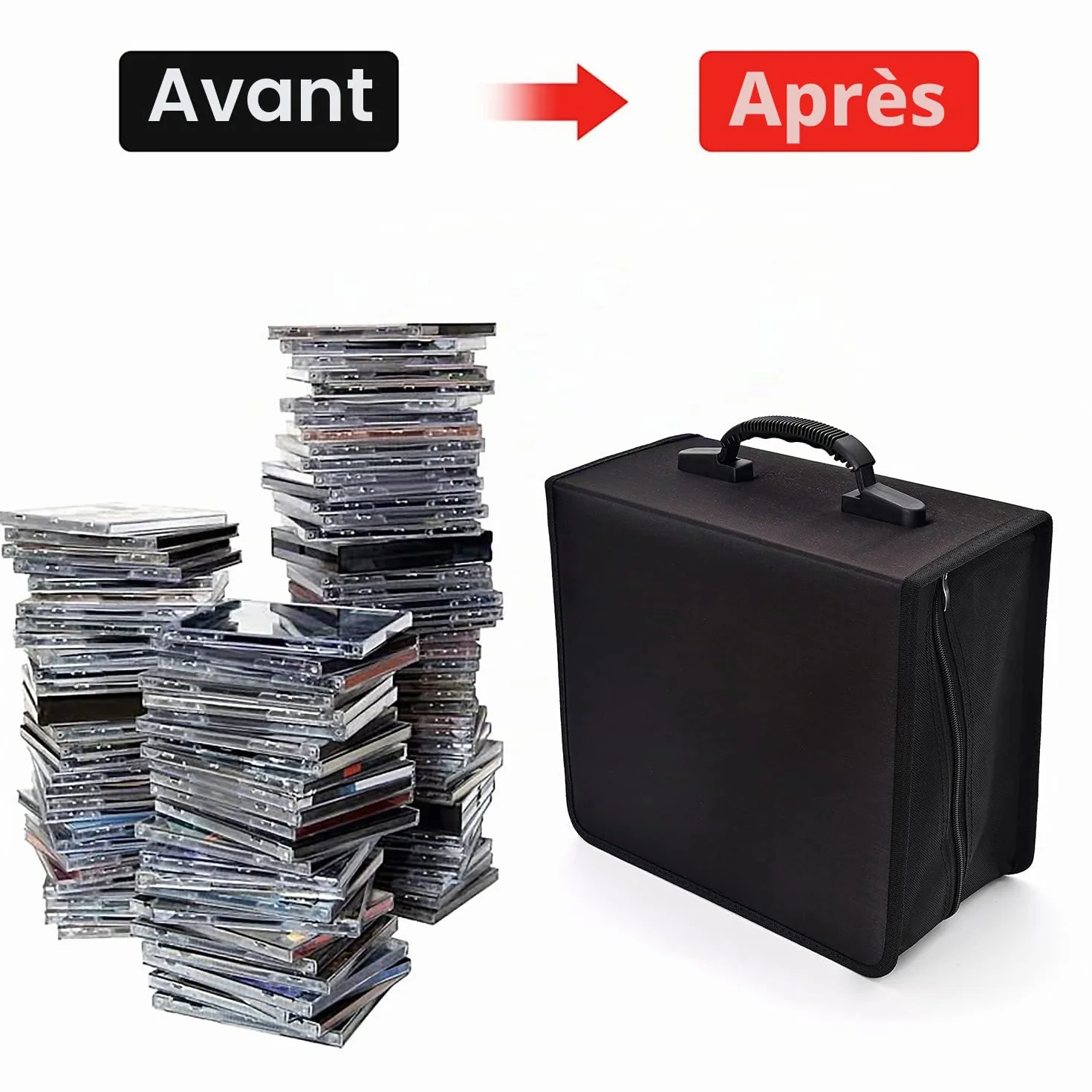 Étui pour CD 432 Capacité Boîtier CD Fermeture Éclair Protection Stockage Organisateur